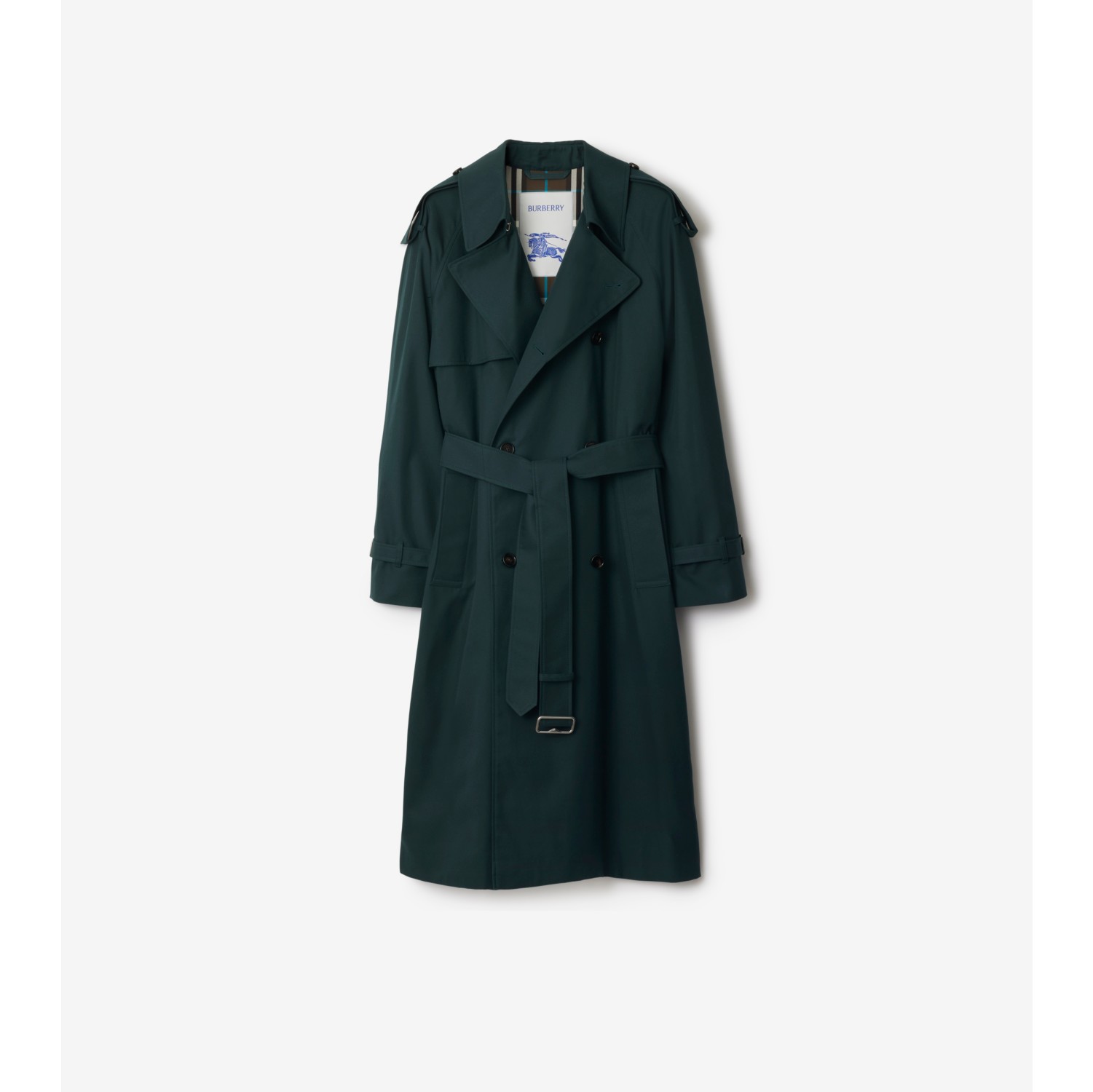 Langer Baumwollmisch-Trenchcoat