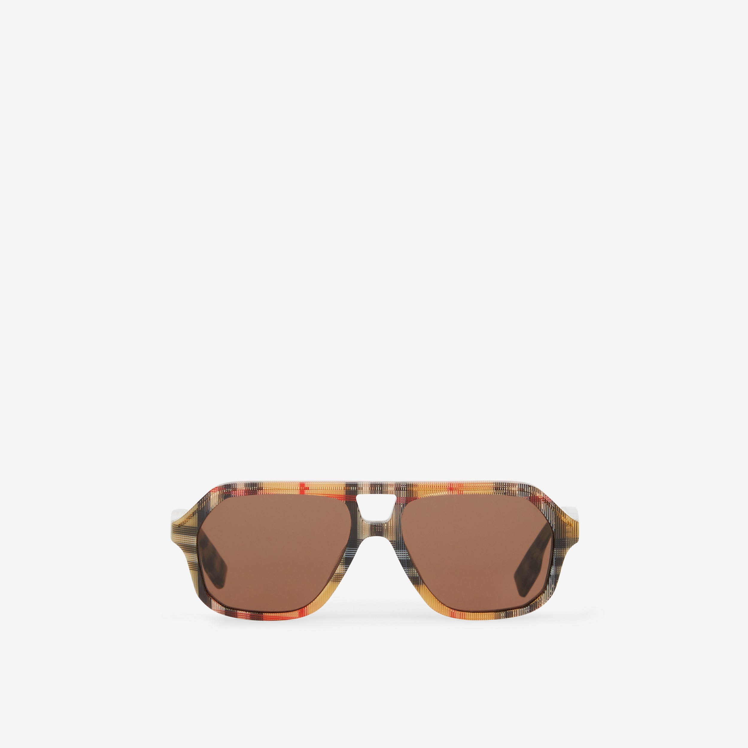 Vintage Check Navigator Sunglasses in Antique Yellow - Children | Burberry® Official - 1