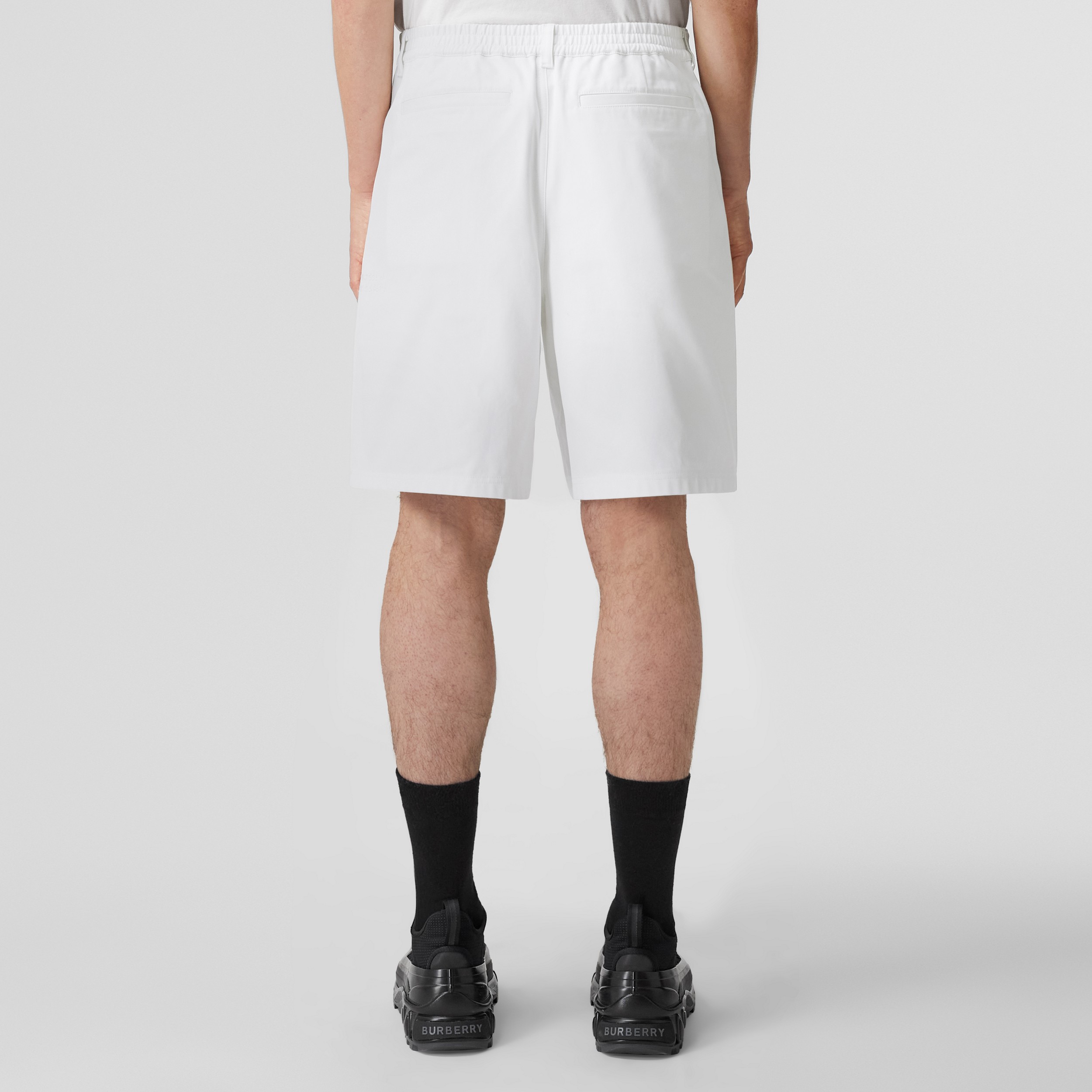 Cotton Twill Shorts in White - Men | Burberry® Official - 2