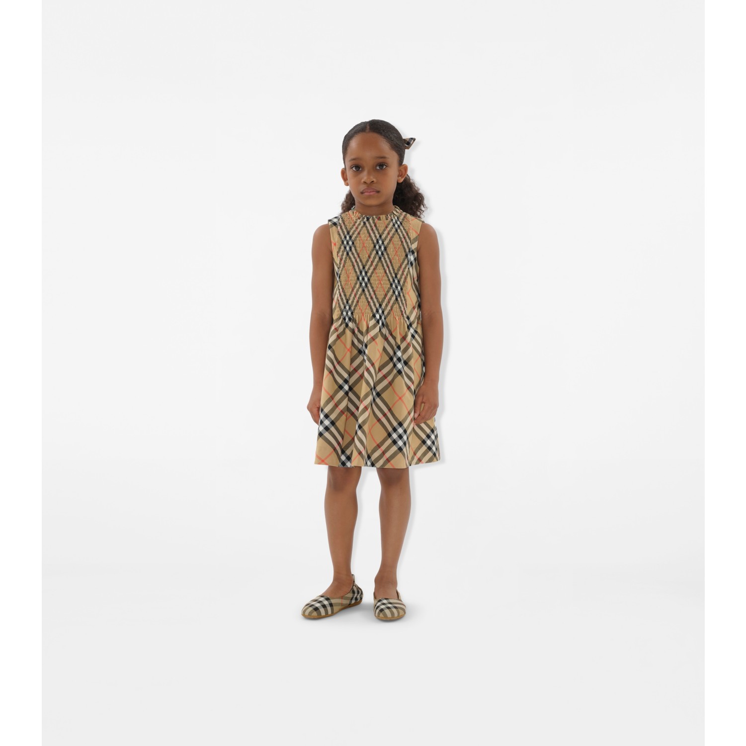 Robe en popeline de coton Check