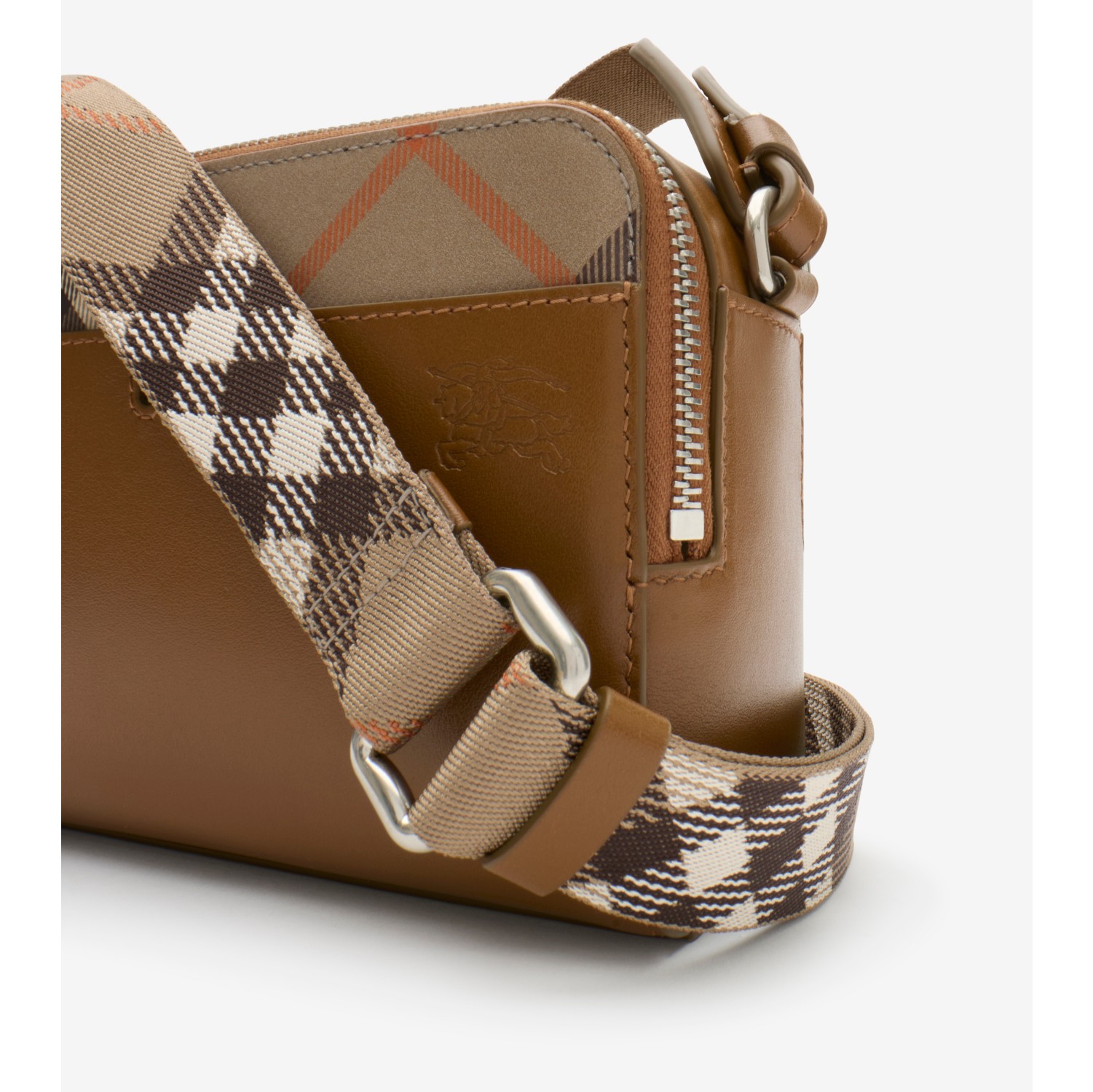 Pop Check Crossbody Bag in Finch brown/hazel brown - Men, Leather | Burberry® Official