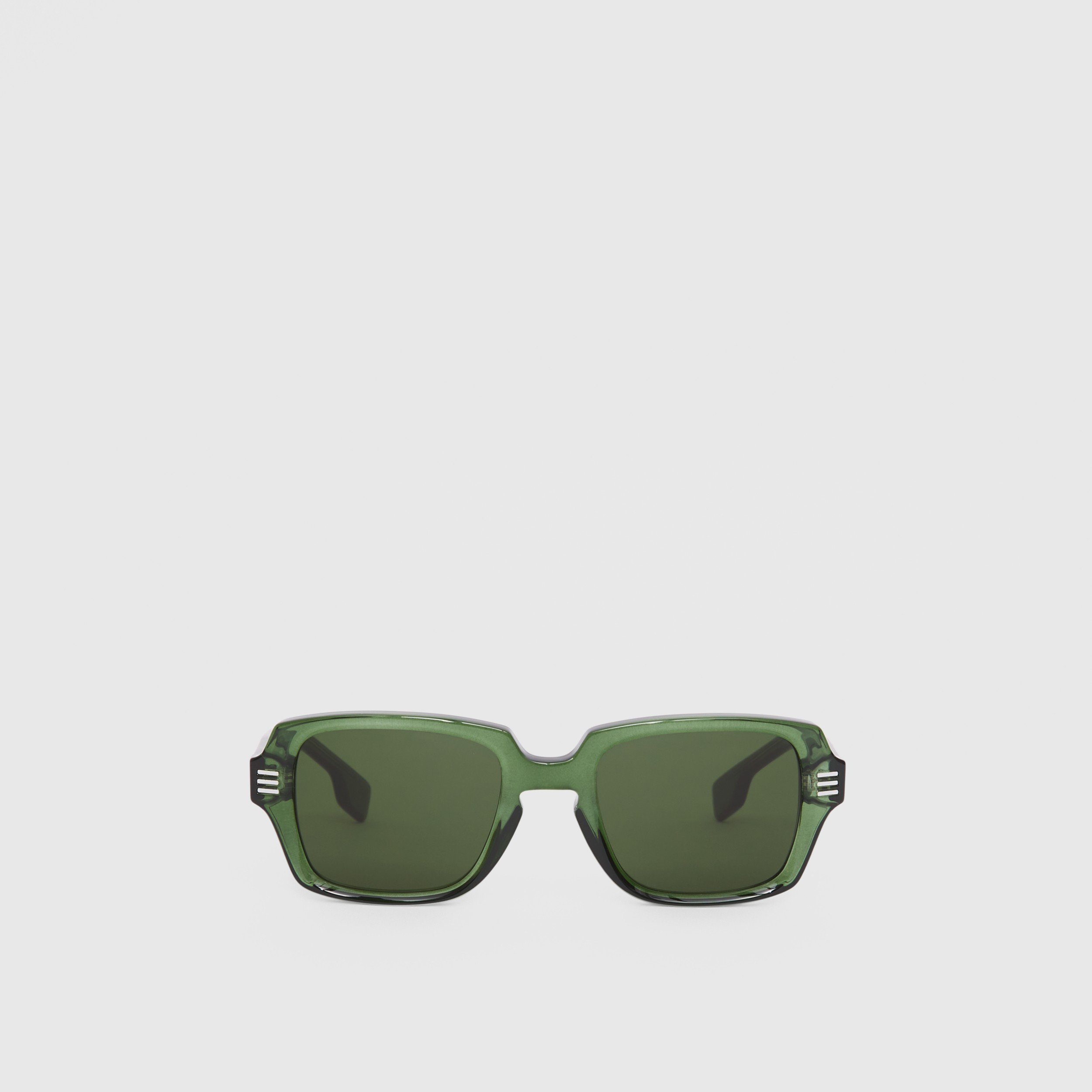 Logo Detail Rectangular Frame Sunglasses in Pale Green - Men | Burberry®  Official