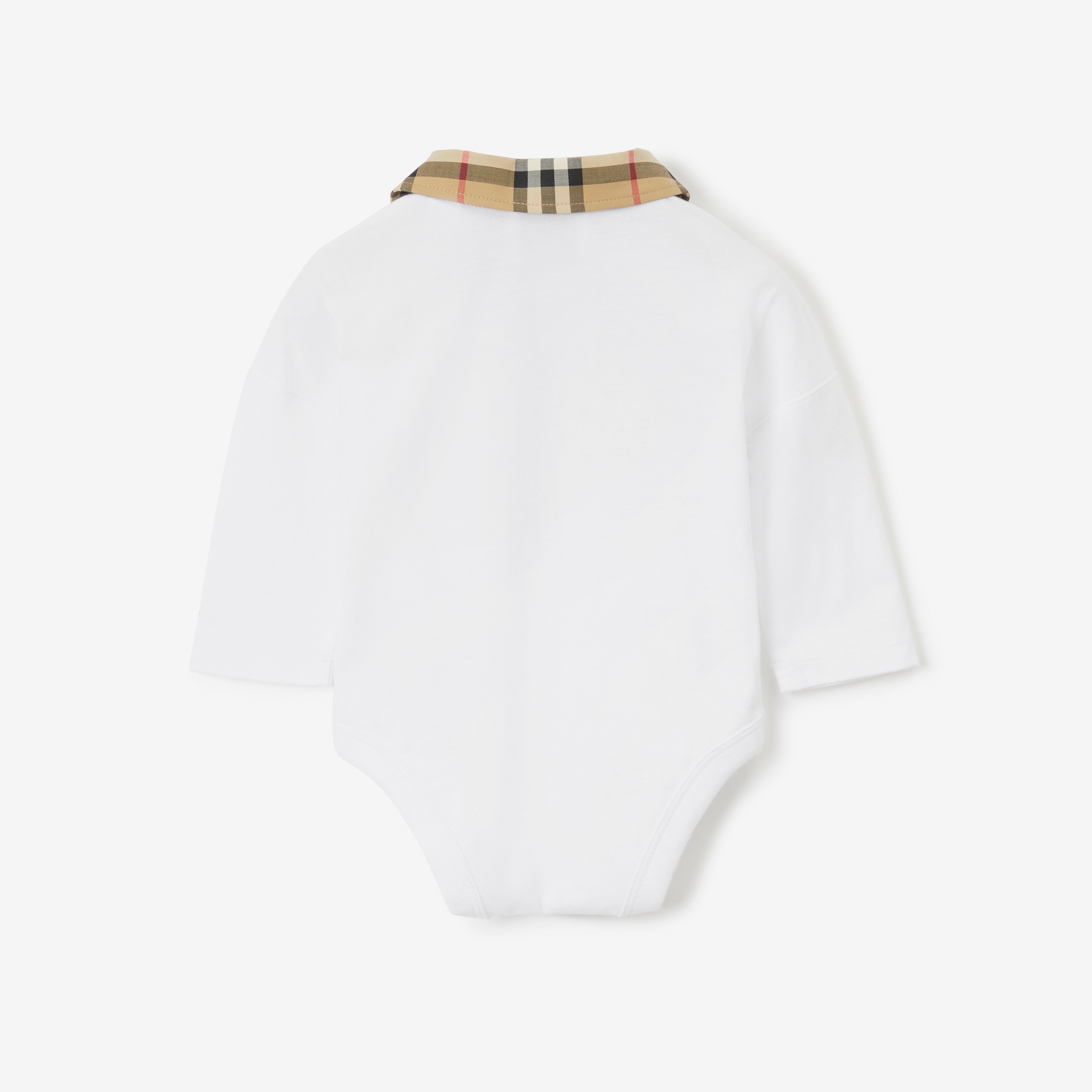 Check Cotton Three-piece Baby Gift Set in Archive Beige - Children | Burberry® Official - 3