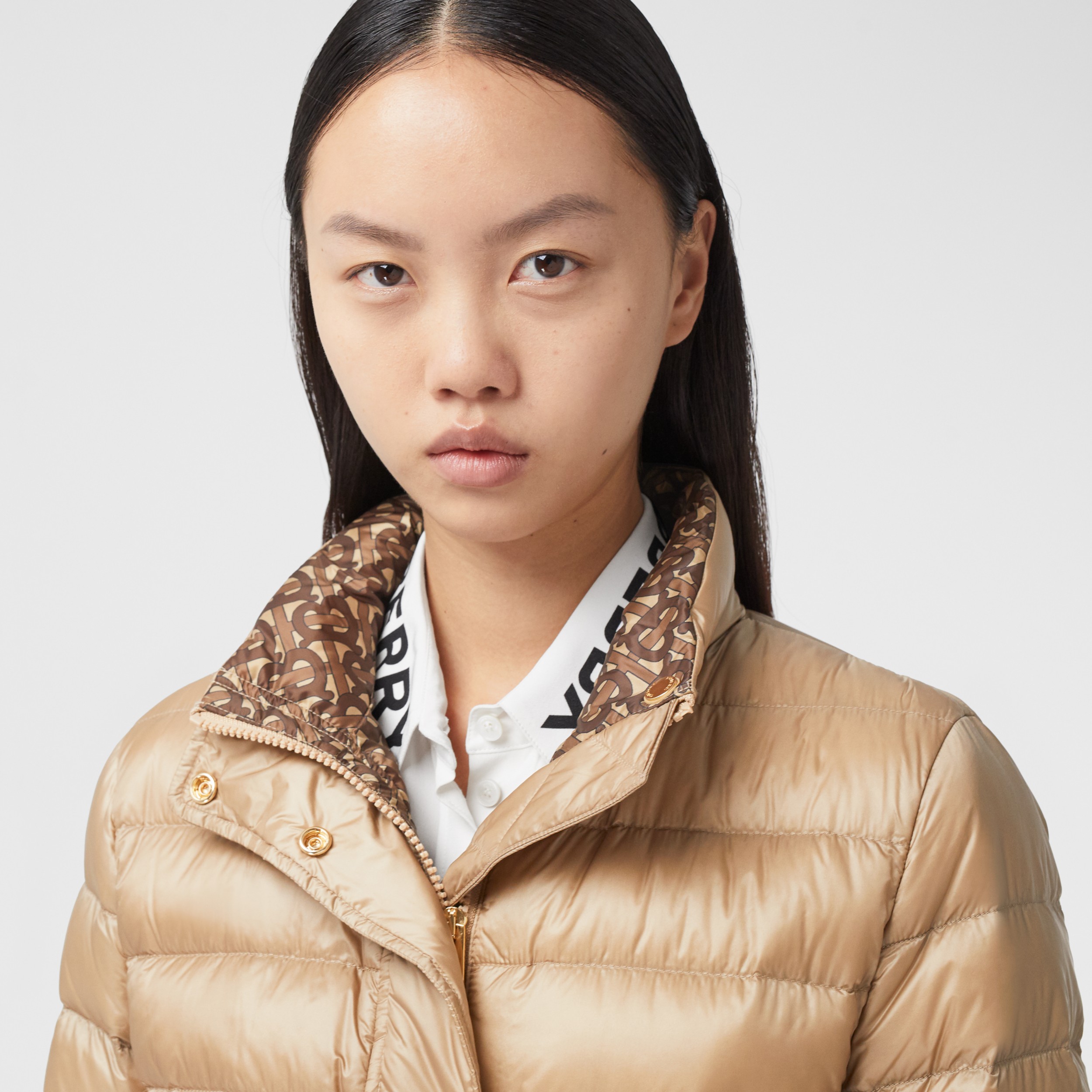 Monogram Printlined Lightweight Puffer Jacket Women Burberry