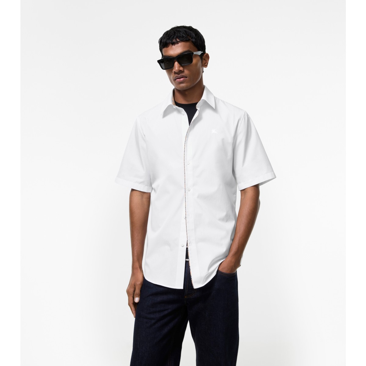  Check Piping Cotton Poplin Shirt