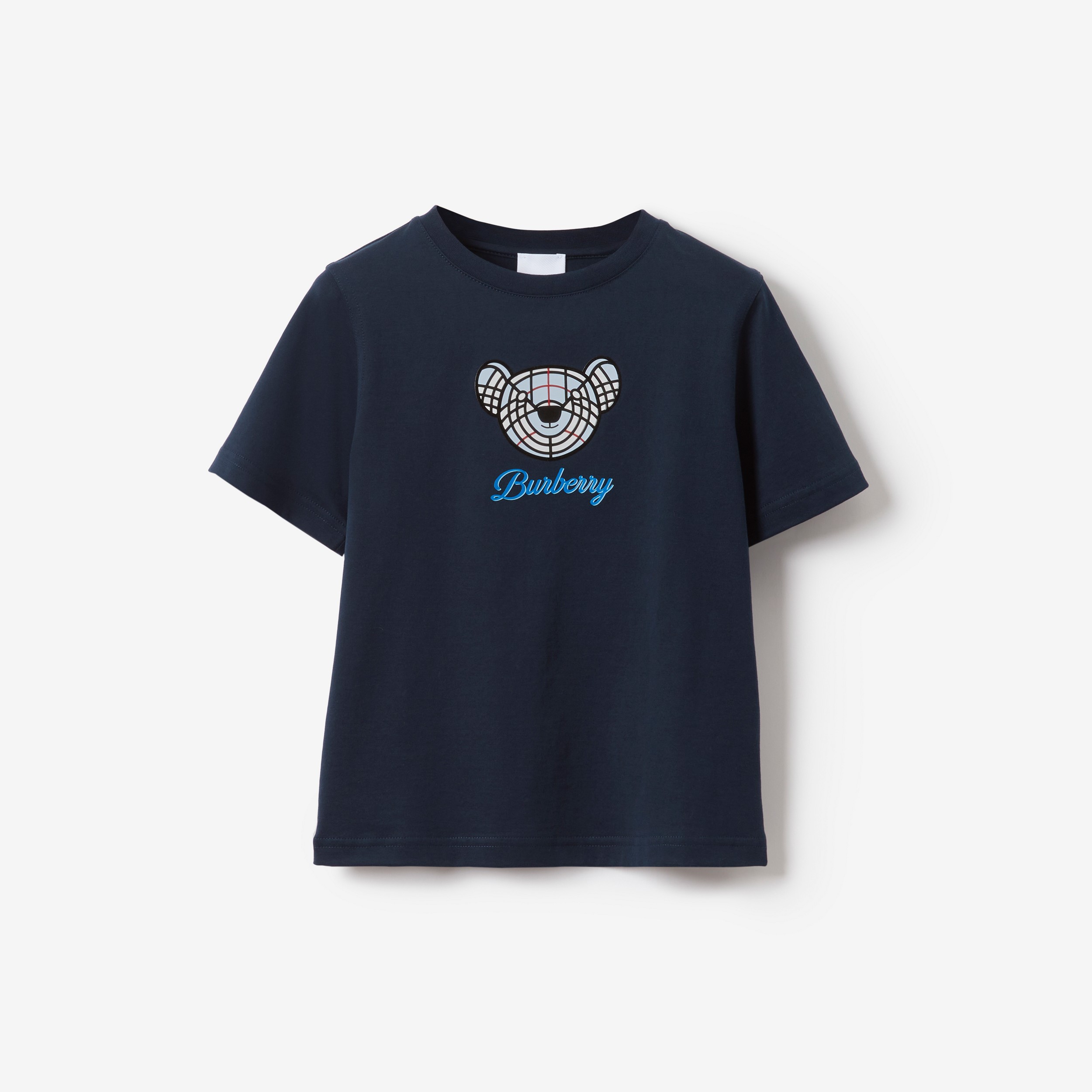 Thomas Bear Motif Cotton T-shirt in Deep Charcoal Blue | Burberry® Official - 1