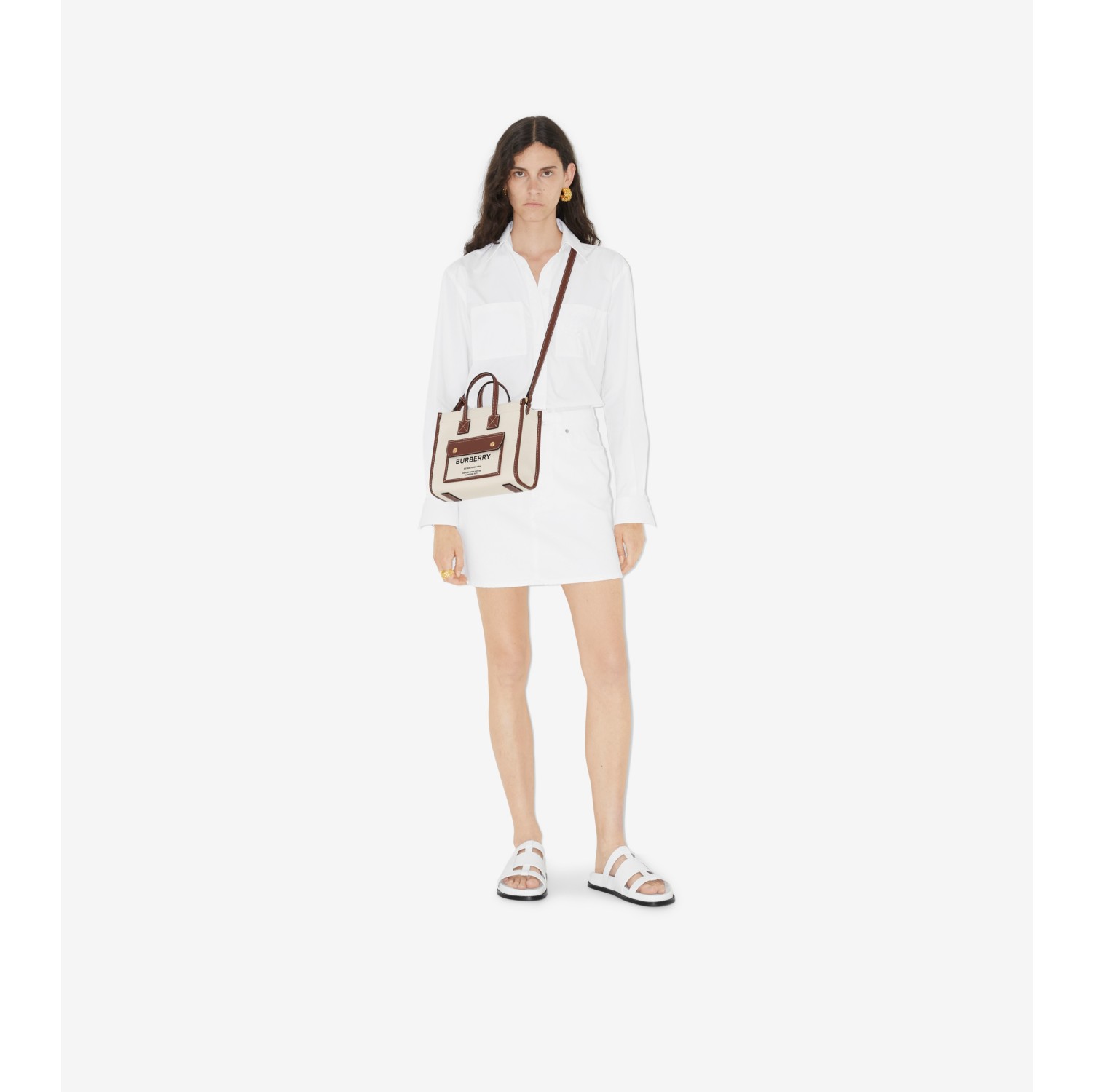 Burberry - Mini Monogram Raffia-effect Freya Tote  HBX - Globally Curated  Fashion and Lifestyle by Hypebeast