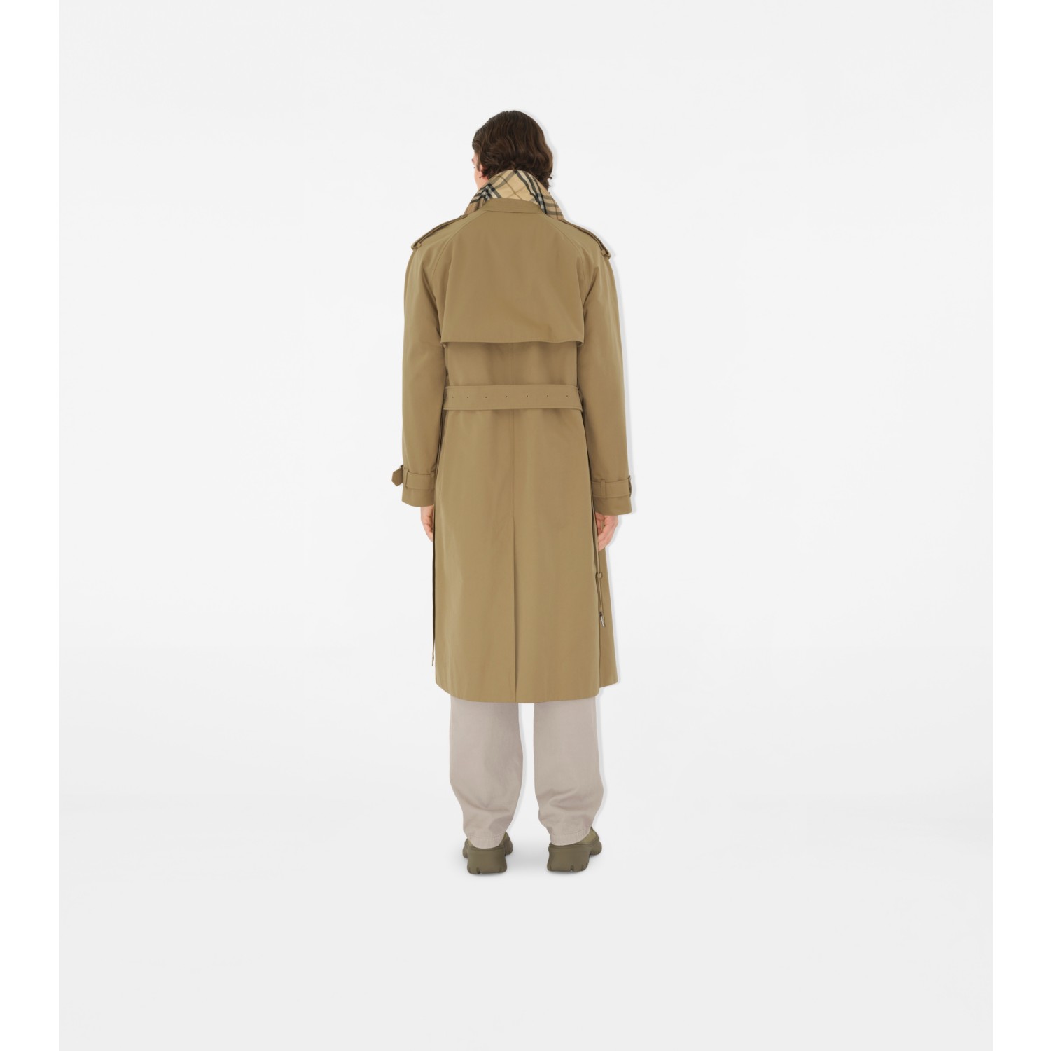 Long Gabardine Trench Coat