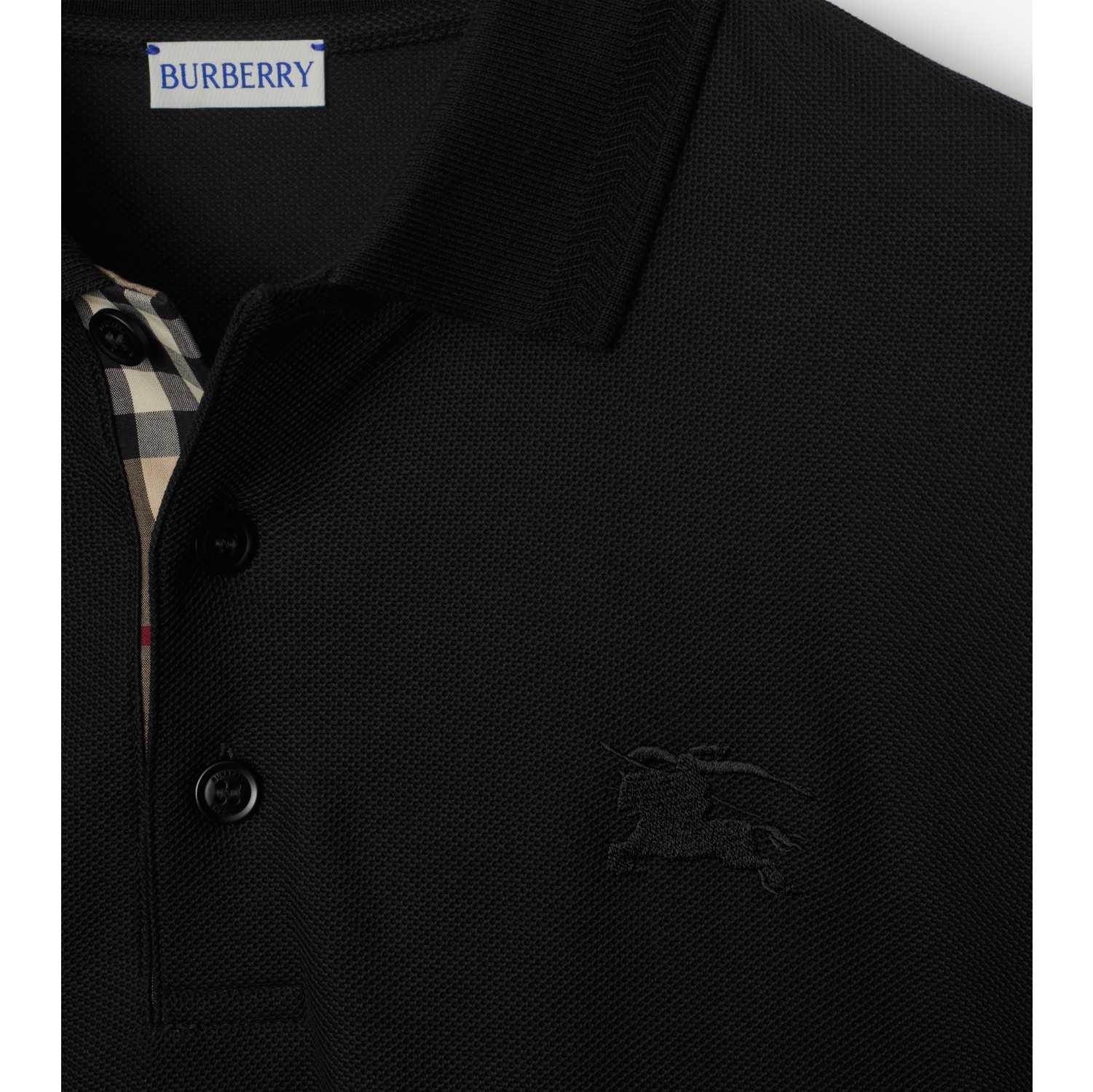 Long-sleeve Cotton Polo Shirt in Black - Men | Burberry® Official