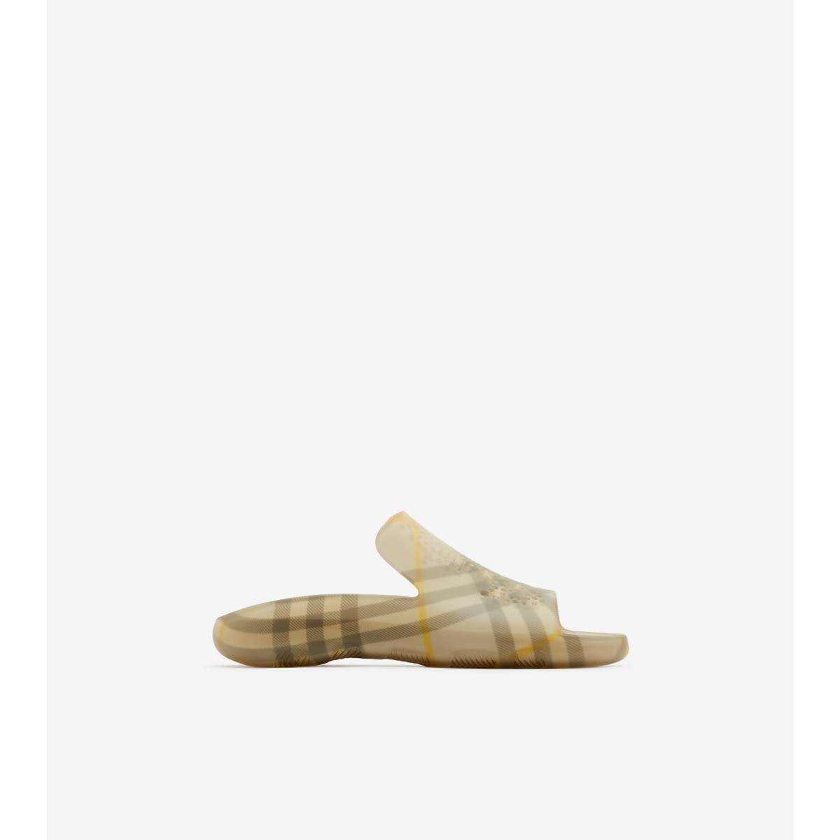 Burberry Equestrian Knight Check-pattern Slides In Wheat