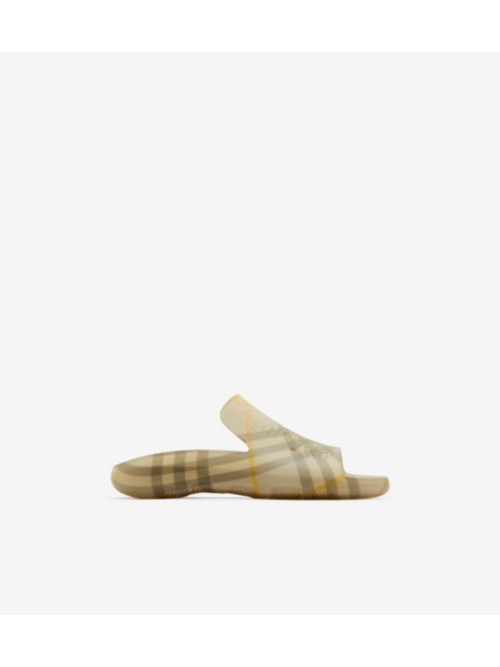 Shop Burberry Check Rubber St In Wheat