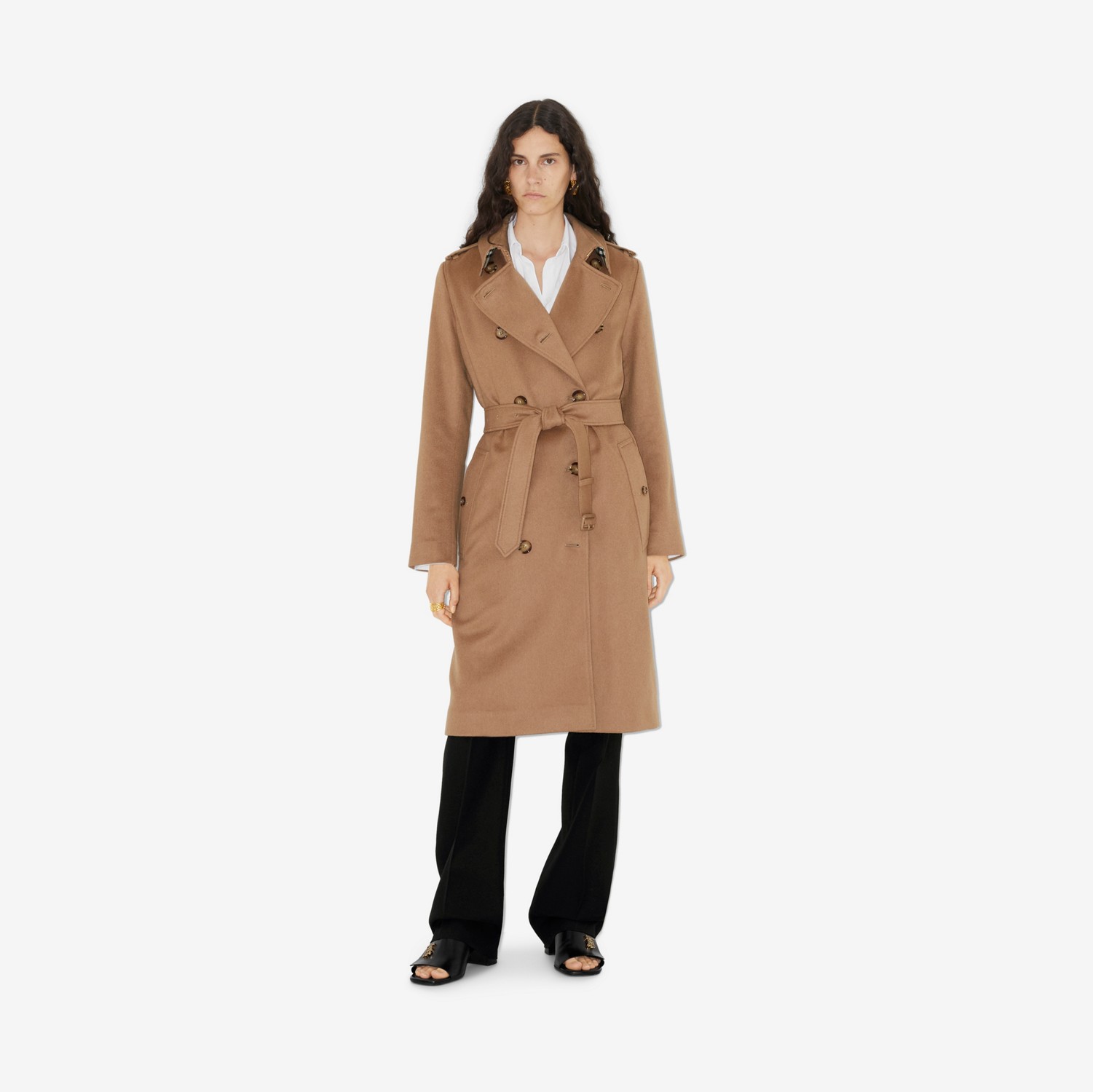 Kensington - Trench coat em mescla de cashmere longo