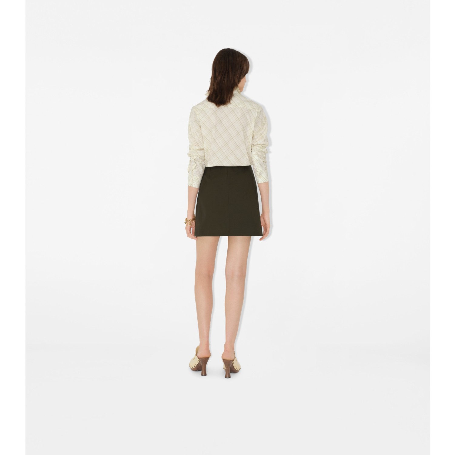 Bonded Gabardine Trench Mini Skirt