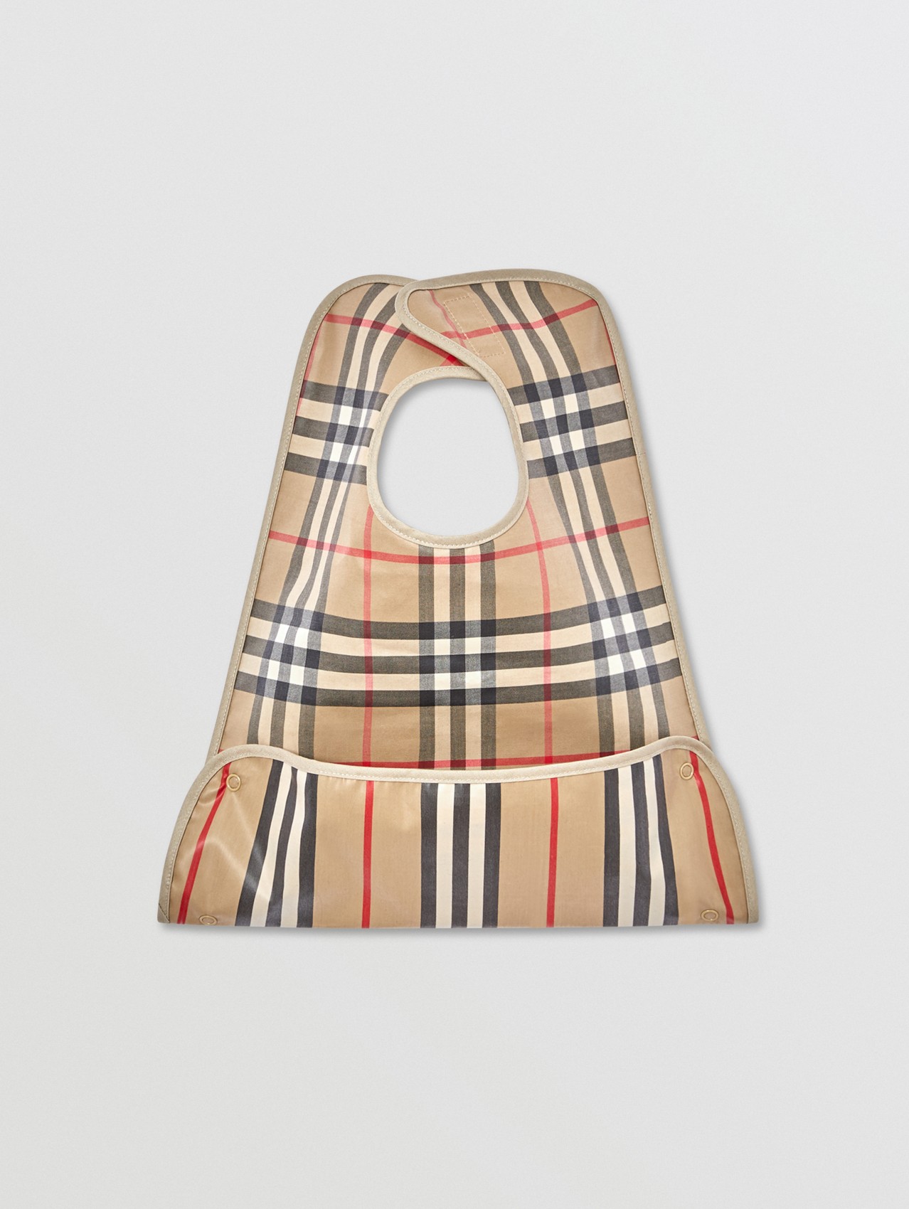 Coated Vintage Check and Icon Stripe Bib in Archive Beige