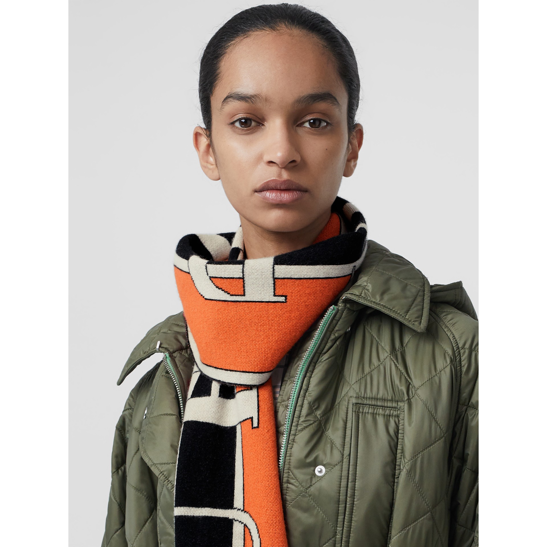 Logo Cashmere Scarf in Multicolour Burberry United States