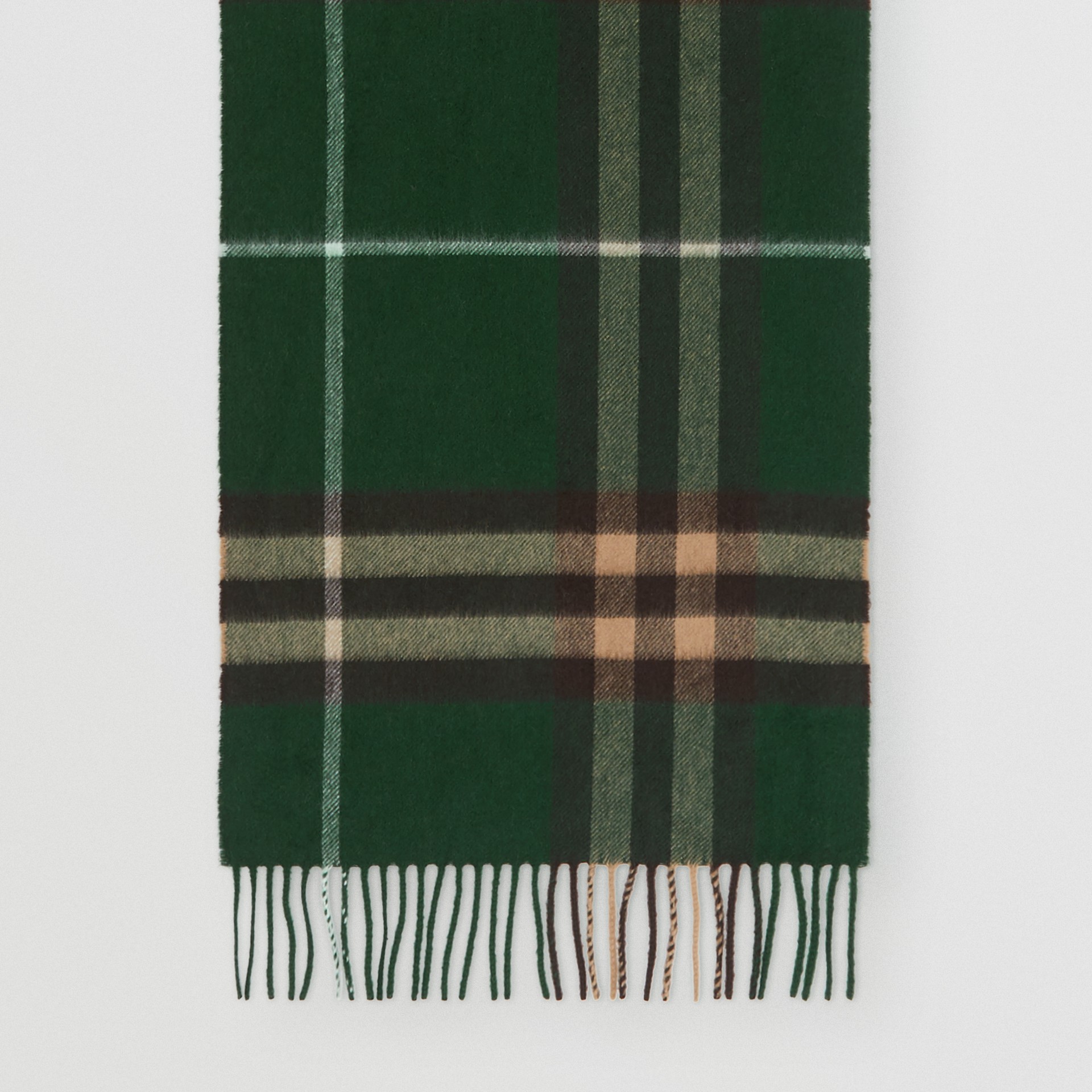 The Classic Check Cashmere Scarf in Dark Pine Green Burberry United