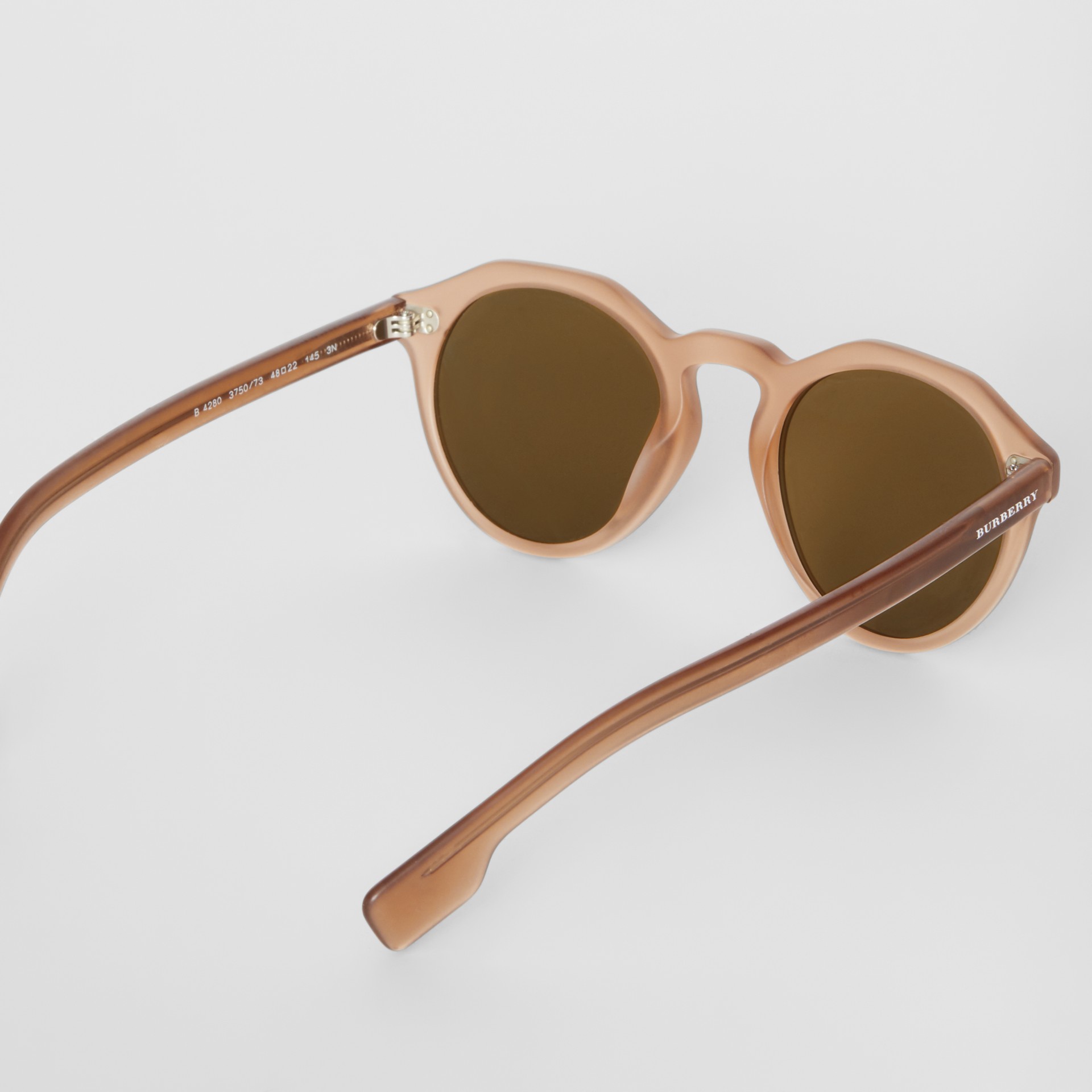 Keyhole Round Frame Sunglasses in Brown Men Burberry United Kingdom