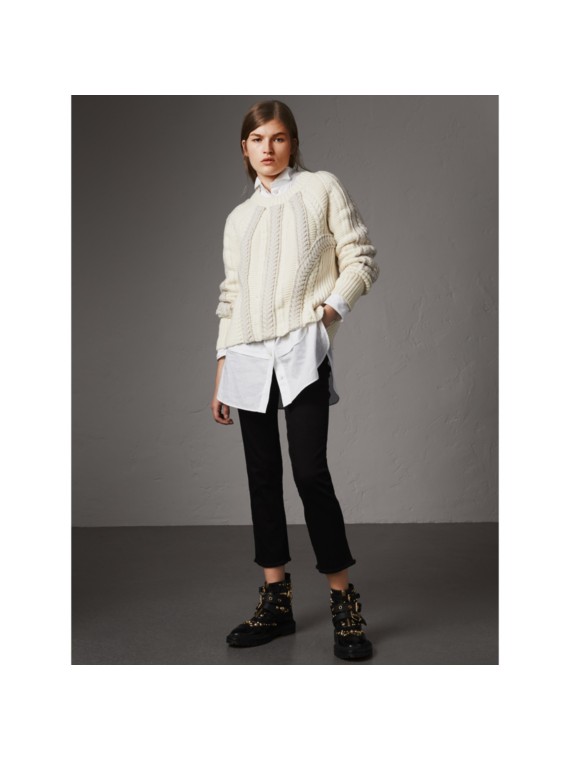 Cotton Gabardine Midlength Trench Coat in Ice Pink Women Burberry