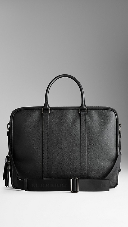 London Leather Briefcase With Digital Compartment | Burberry
