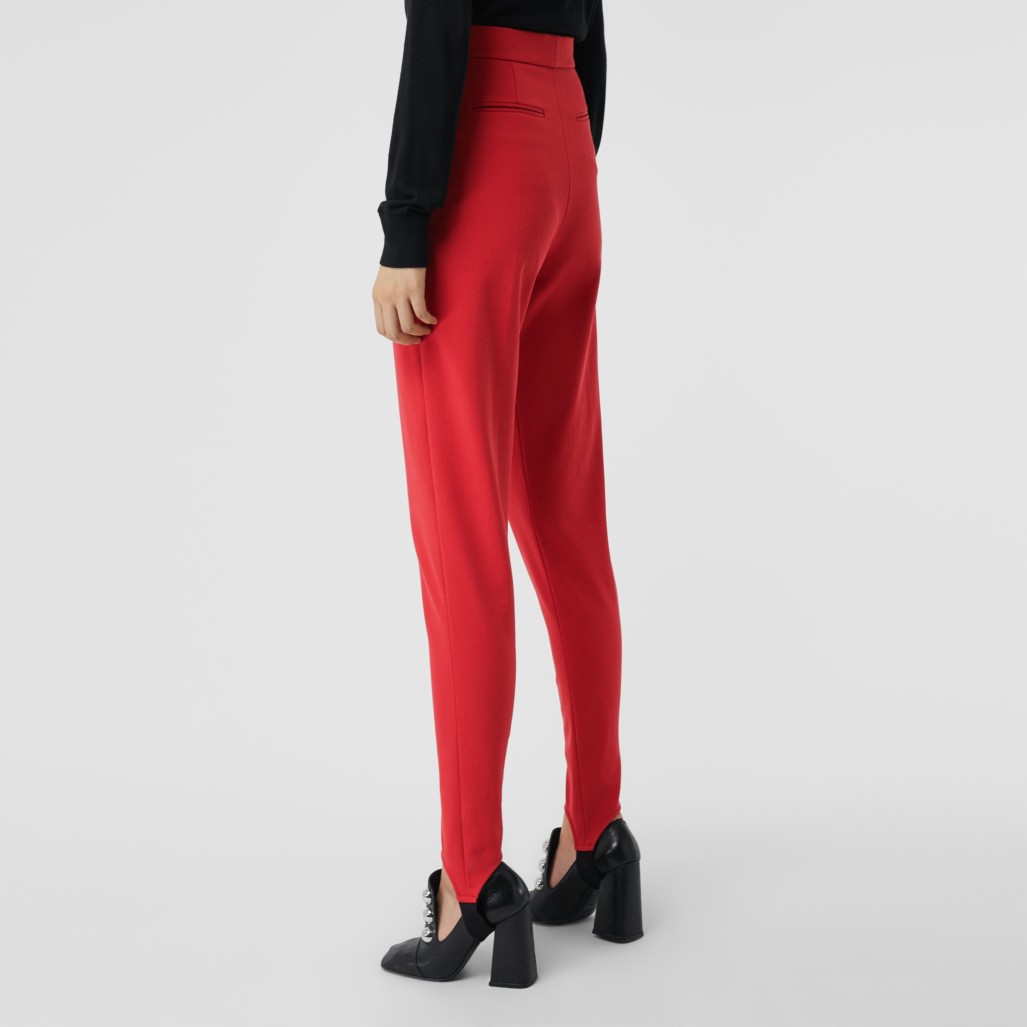 亮红色 棉质混纺量裁踩脚裤 产品图片21