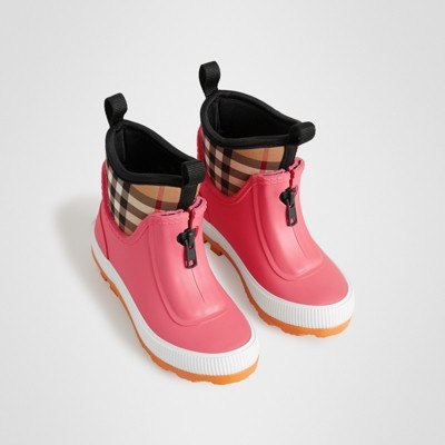pink burberry rain boots