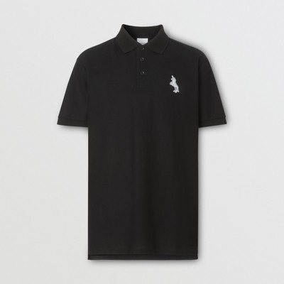burberry black polo mens