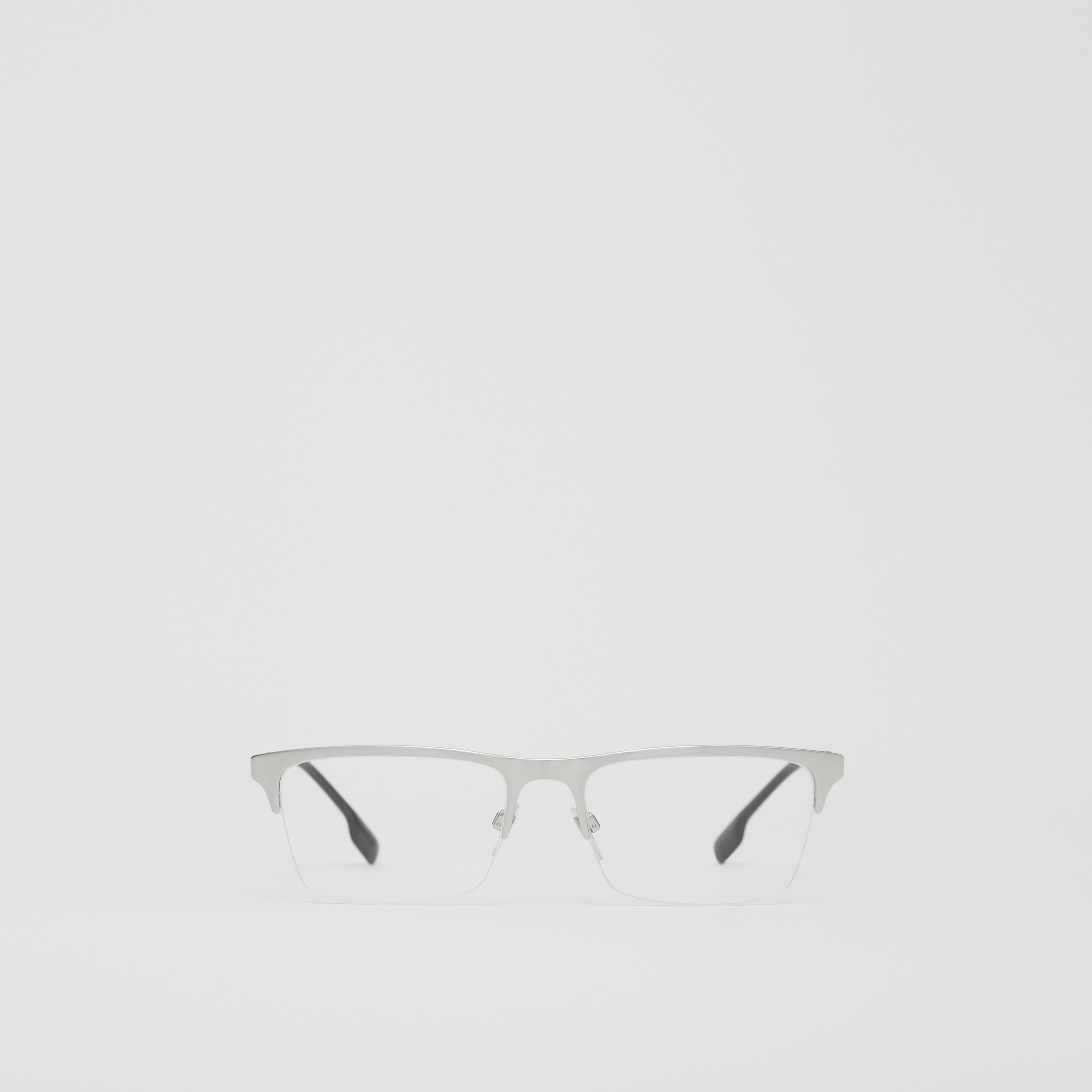 Rectangular Optical Frames in Silver - Men | Burberry® Official - 1