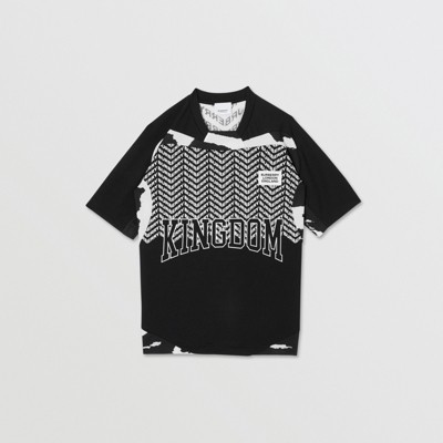 Kingdom Print Mesh T-shirt in Black 