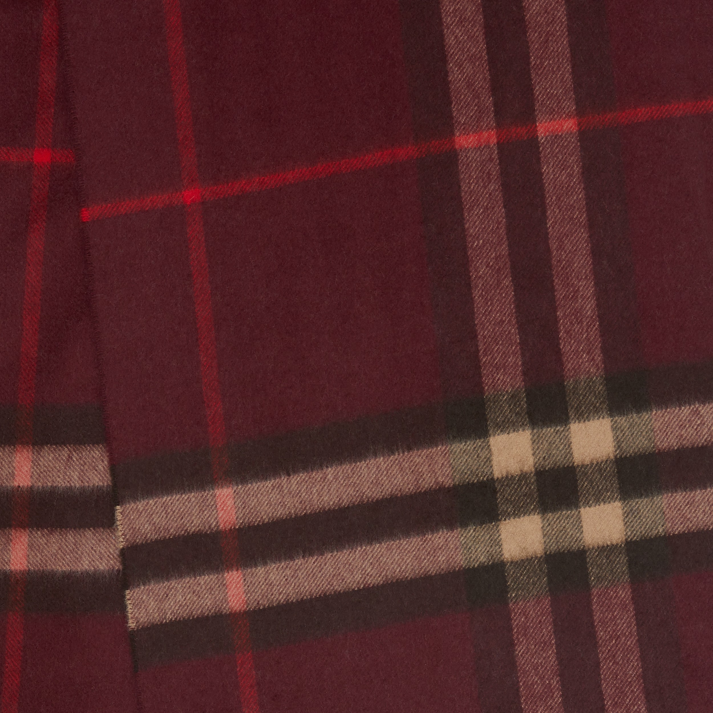 Burberry 格纹羊绒围巾 (勃艮第酒红色) | Burberry® 博柏利官网 - 2