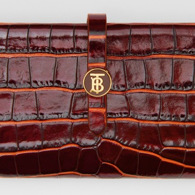 burberry embossed check leather folding wallet