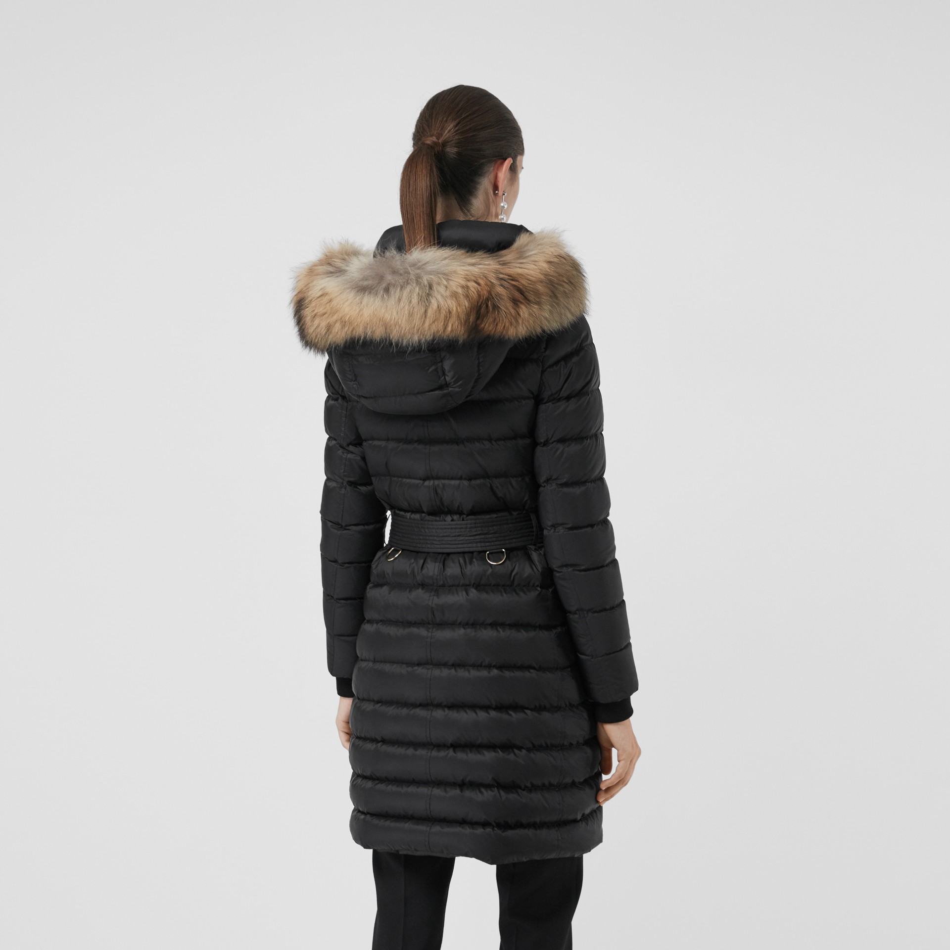burberry down coat with fur hood
