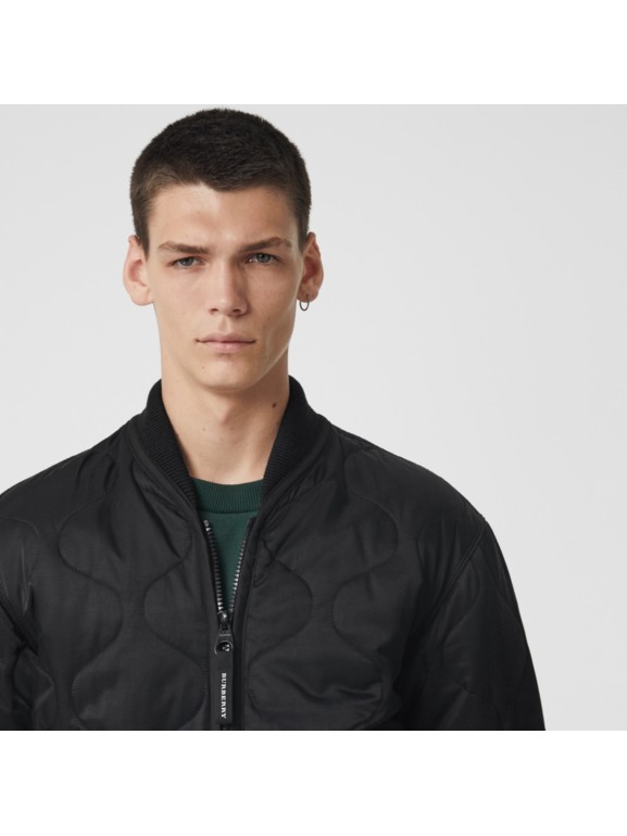 Quilted Bomber Jacket in Black Men Burberry United States