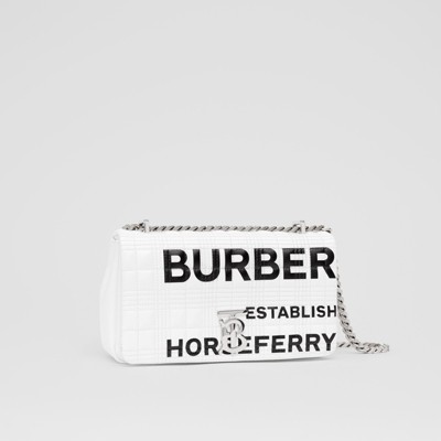 スモール ホースフェリープリント キルティング ローラバッグ (ホワイト) | Burberry®公式サイト
