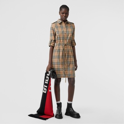 burberry check cotton jersey t-shirt dress