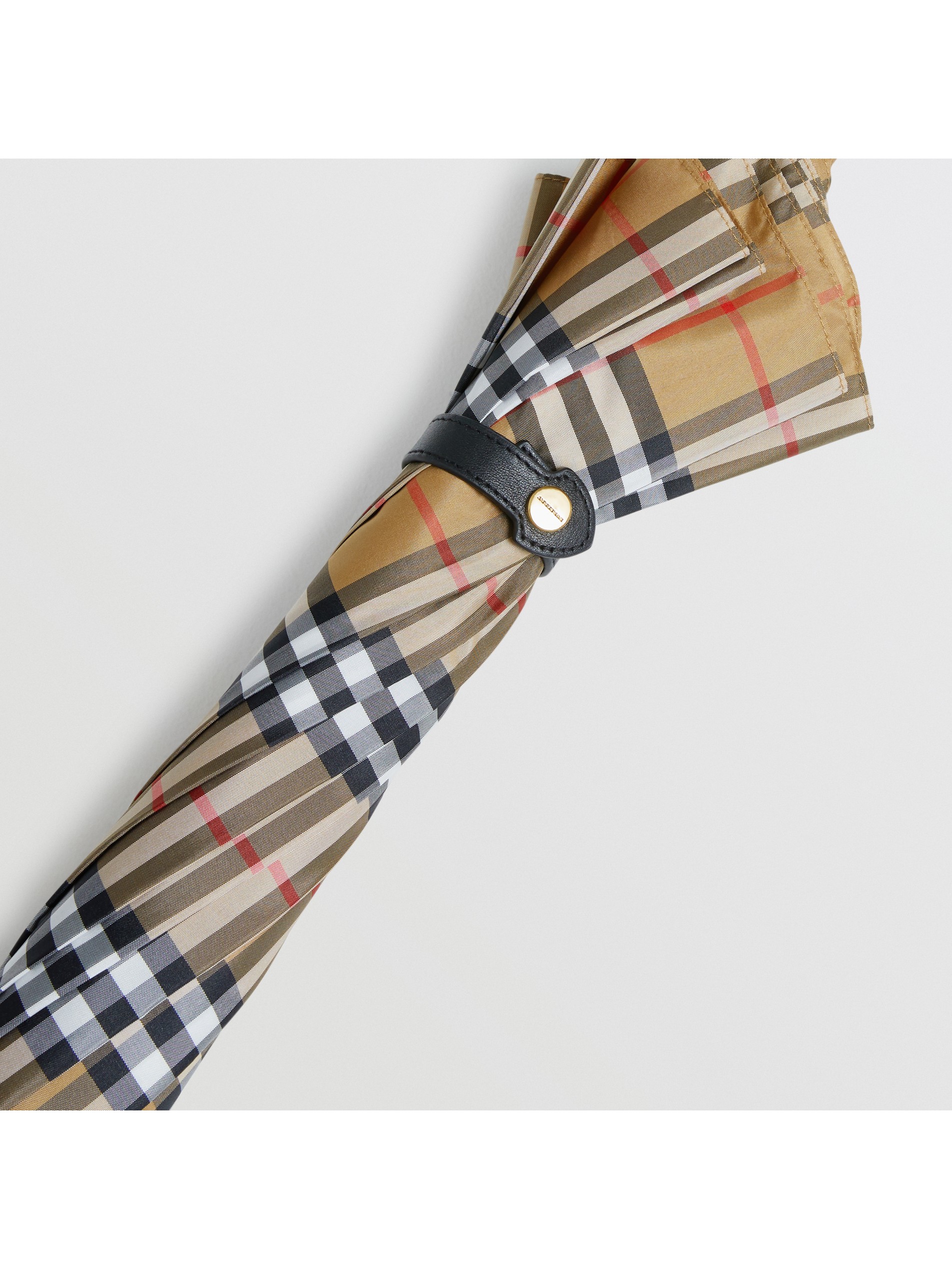 vintage 格纹长柄雨伞 (古典黄色 / 黑色) | burberry 博柏利