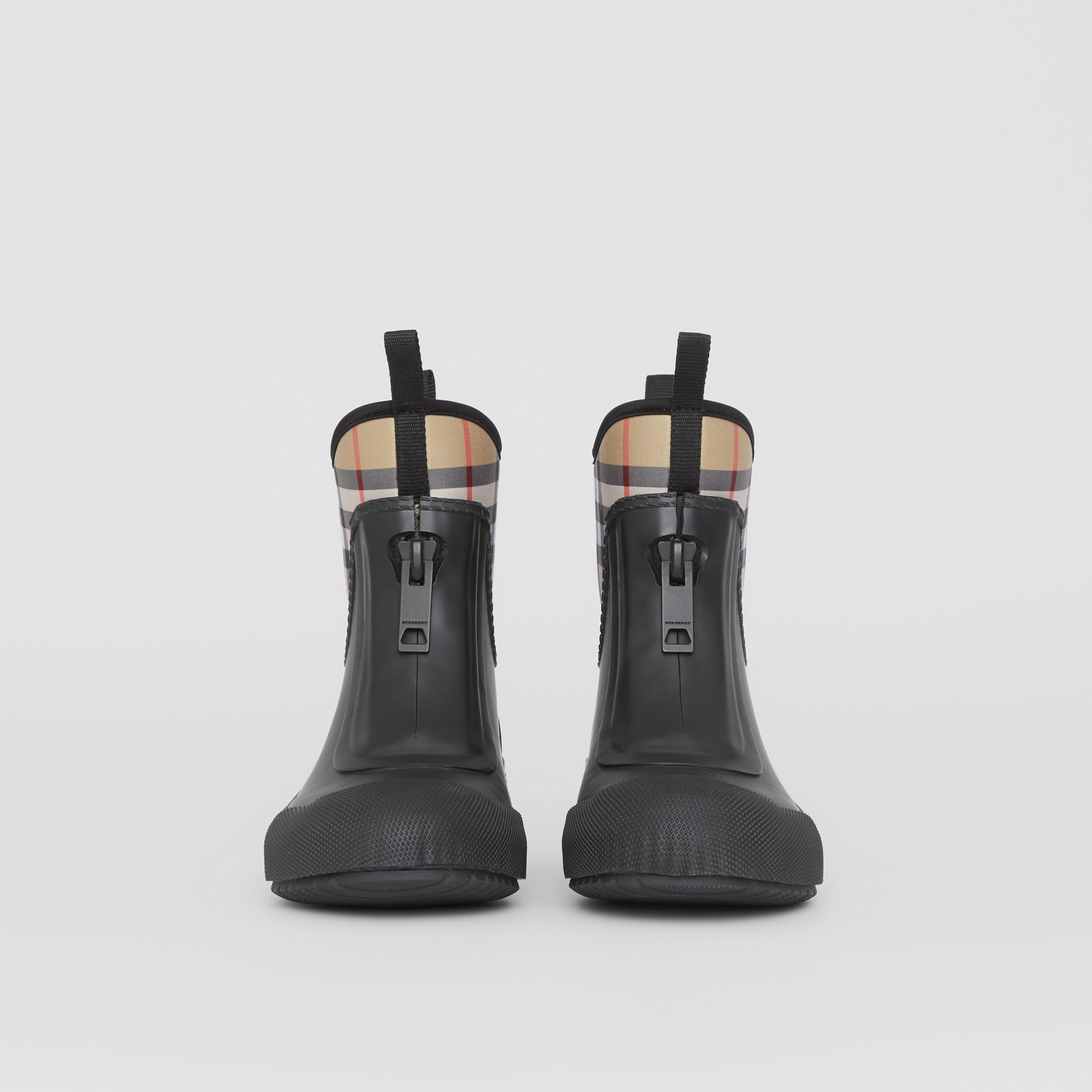 Vintage Check Neoprene and Rubber Rain Boots in Black - Women | Burberry® Official - 4