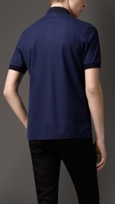 double-weave piqué cotton polo shirt