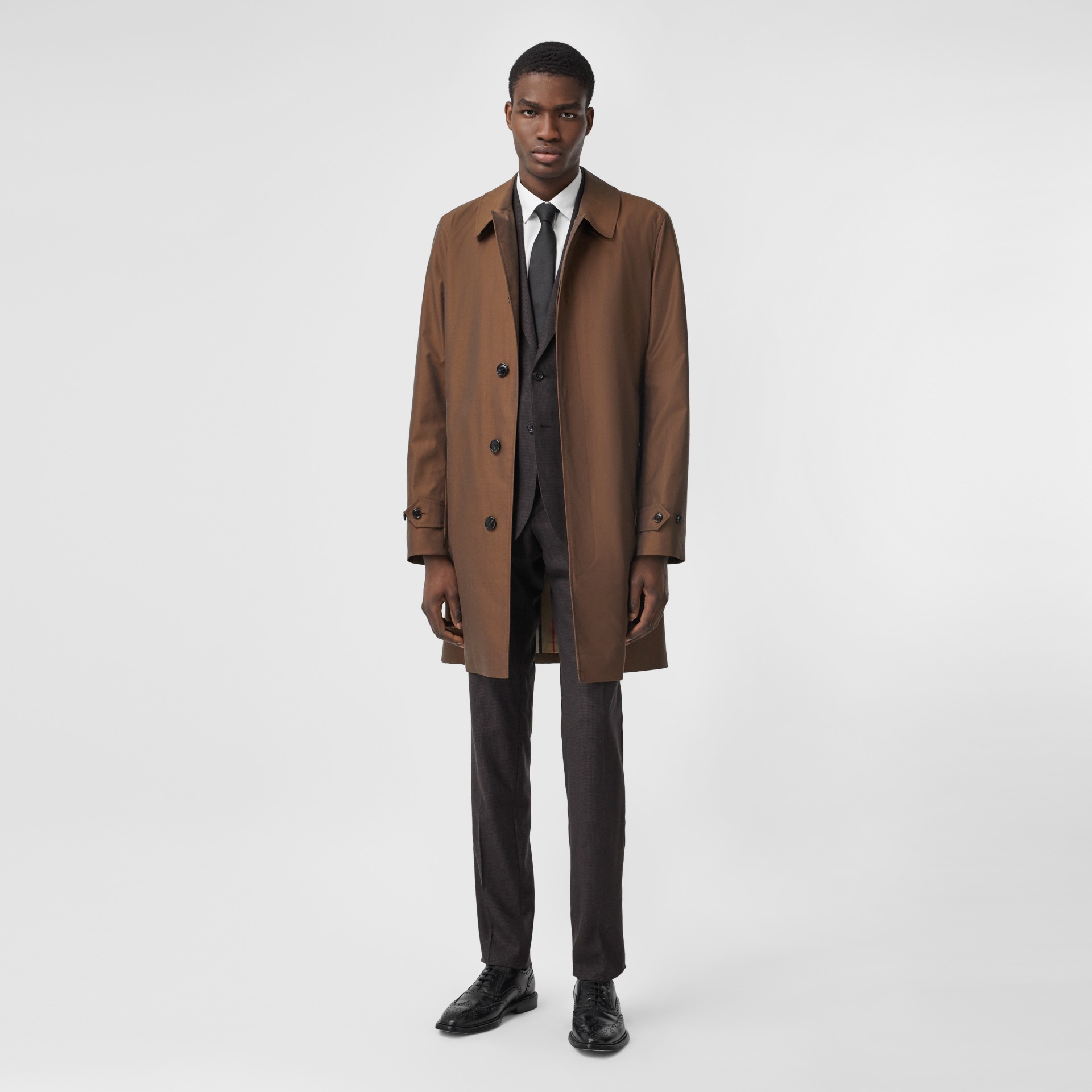 The Pimlico Heritage Car Coat in Amber Brown - Men | Burberry United States