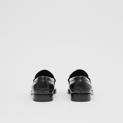 burberry monogram motif leather loafers