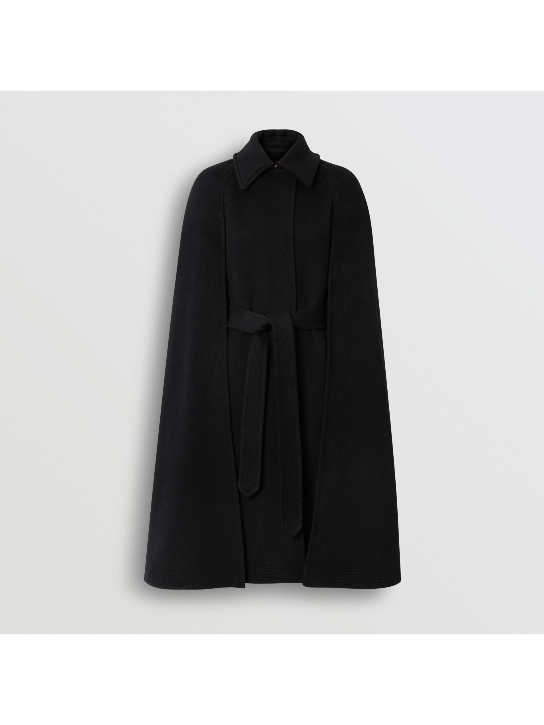 双面羊绒束带斗篷 (黑色) - 女士 | burberry 博柏利