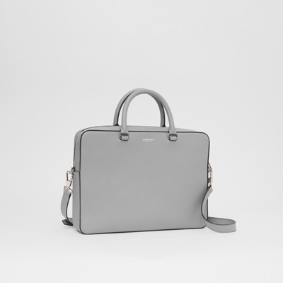 grey leather briefcase