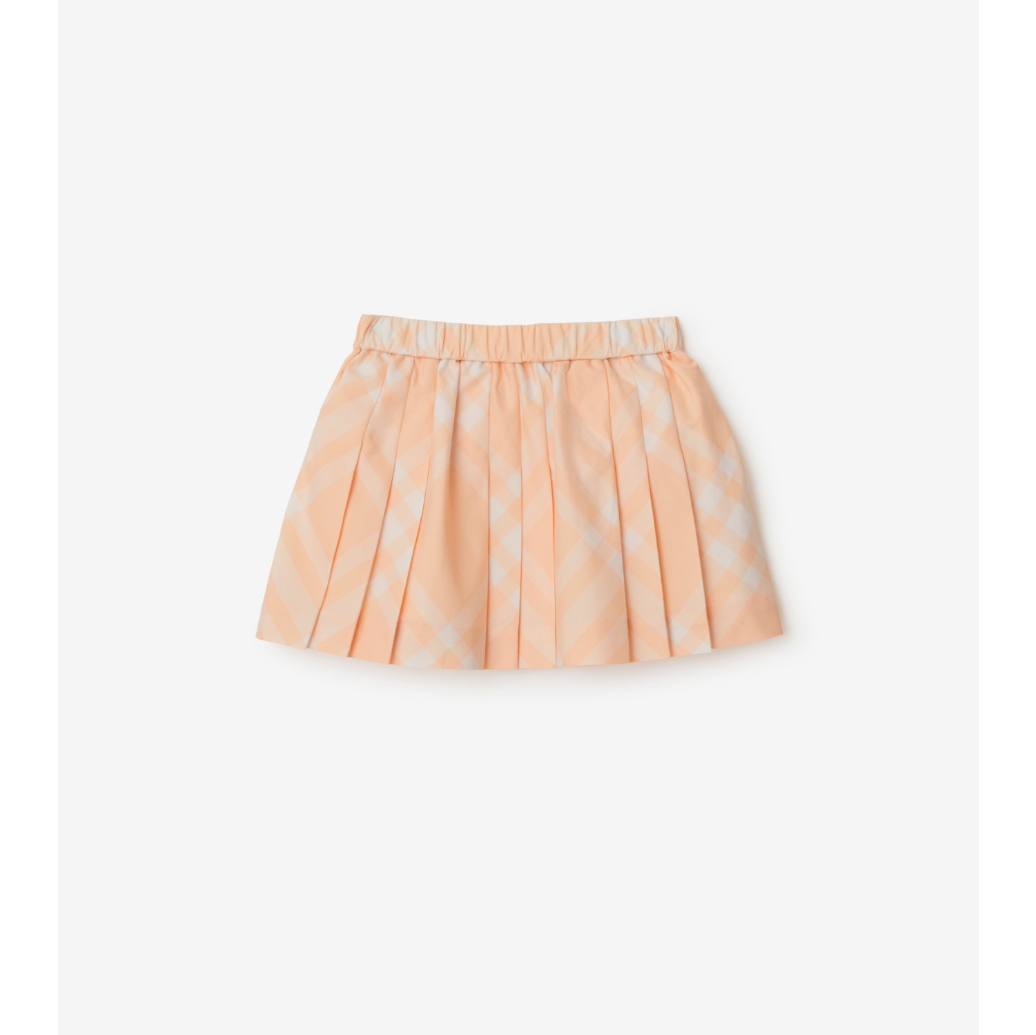 Pleated Check Cotton Skirt