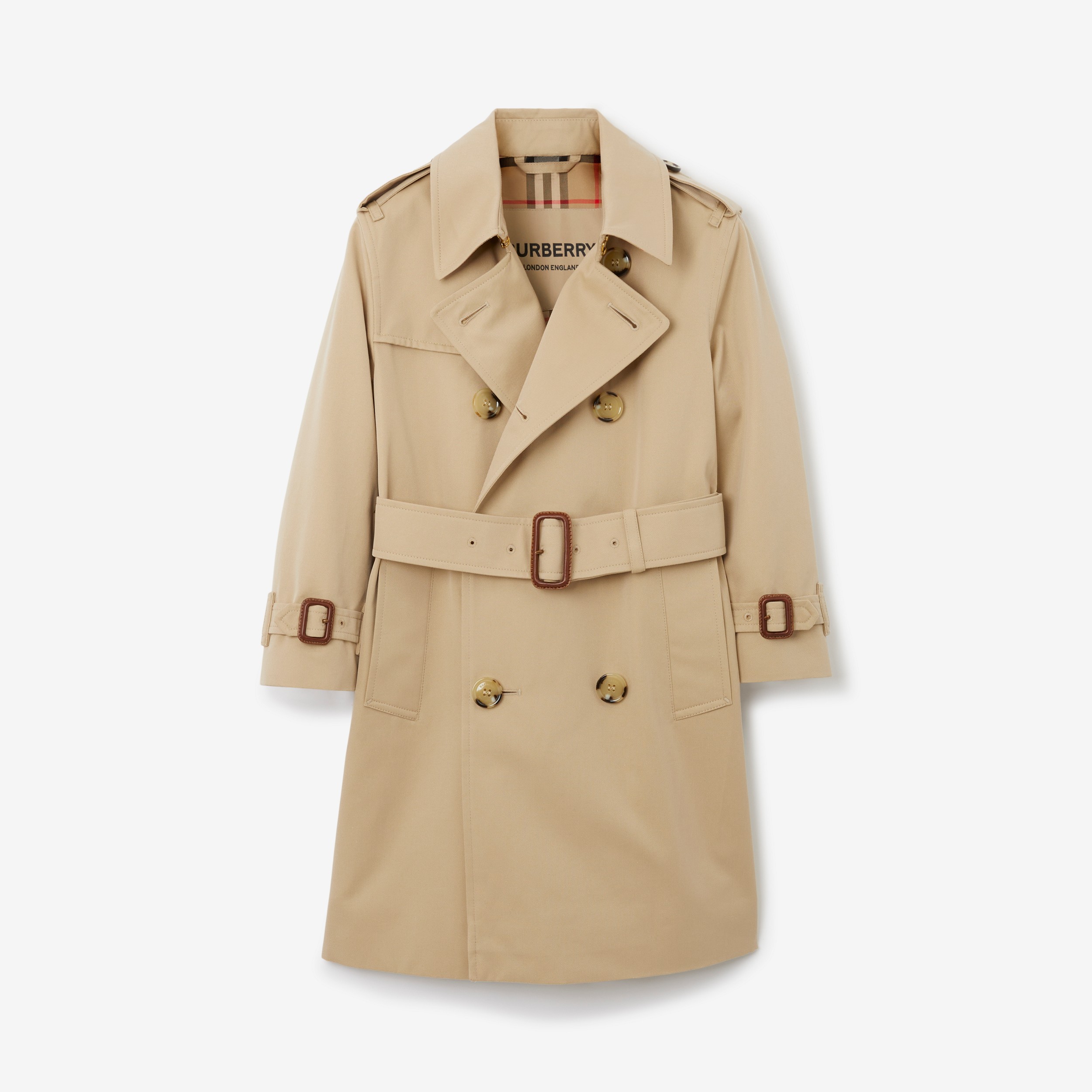 Trench coat en algodón de gabardina (Miel) | Burberry® oficial - 1