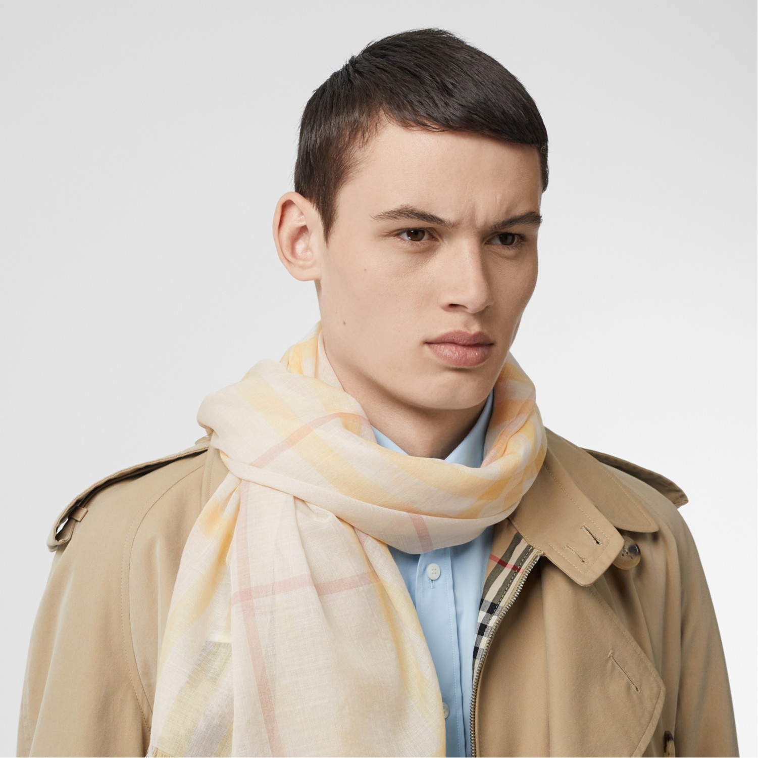 Burberry Check Wool Silk Scarf