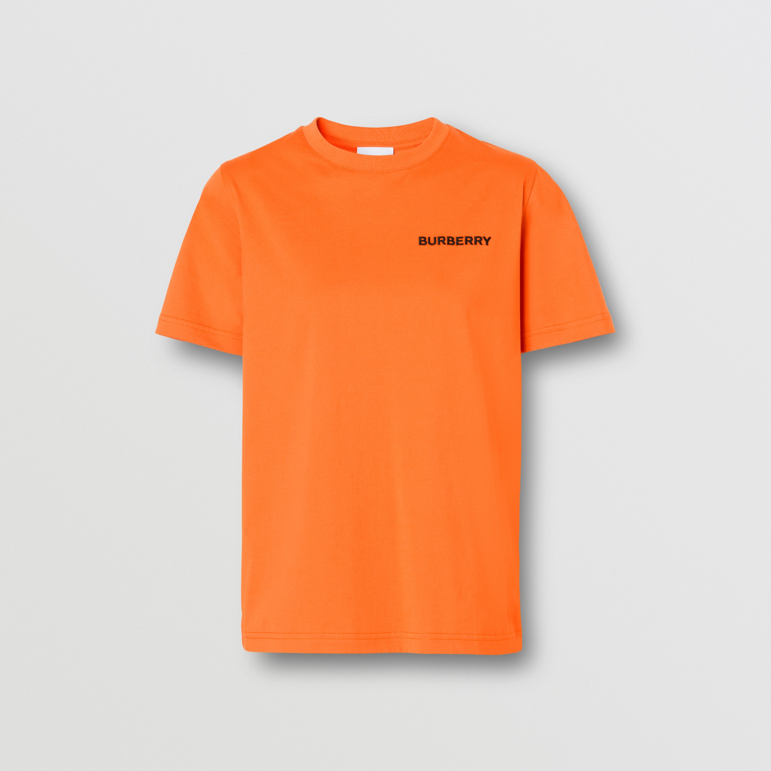 Monogram Motif Cotton T-shirt in Bright Orange - Women | Burberry® Official - 4