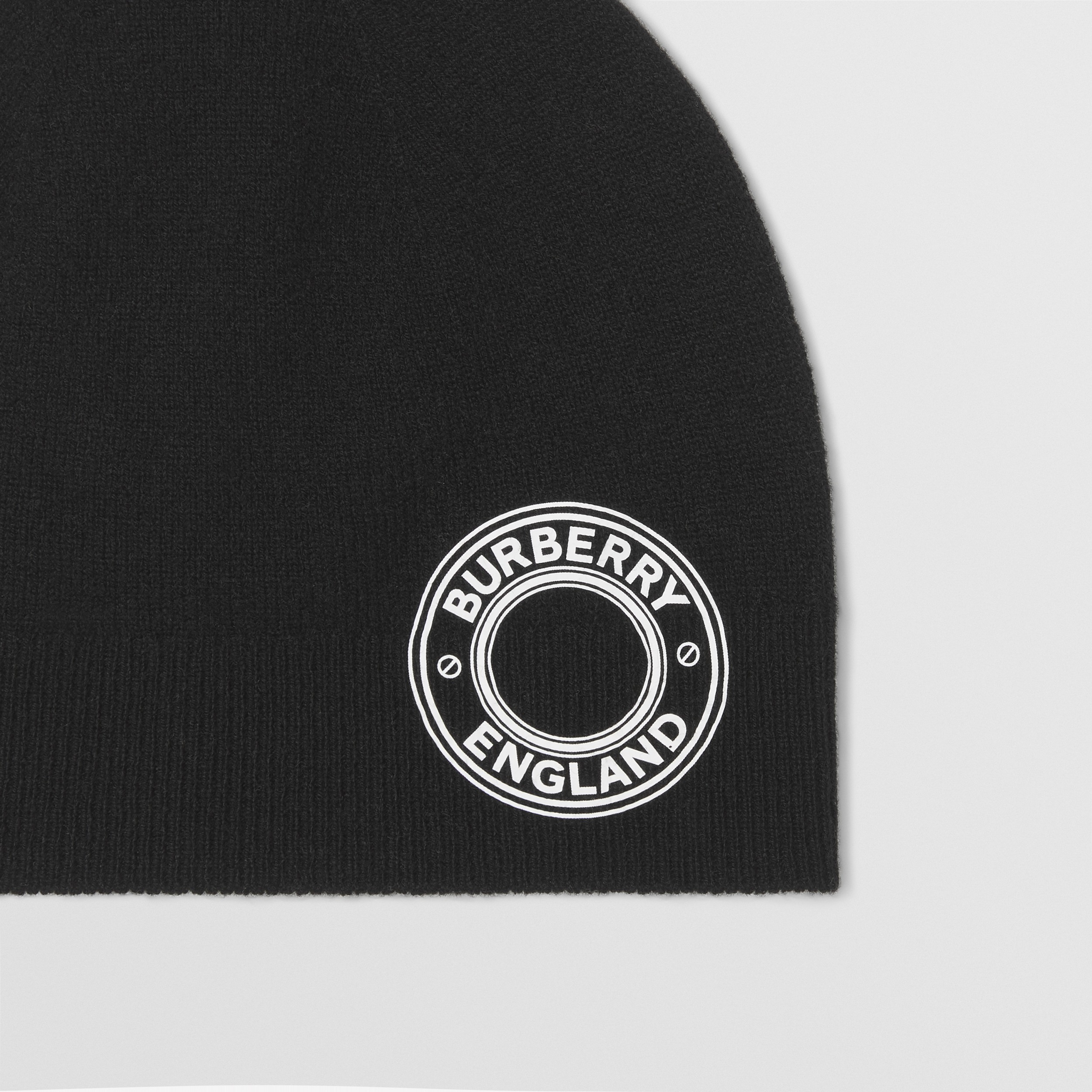 Logo Graphic Cashmere Blend Beanie in Black | Burberry® Official - 2
