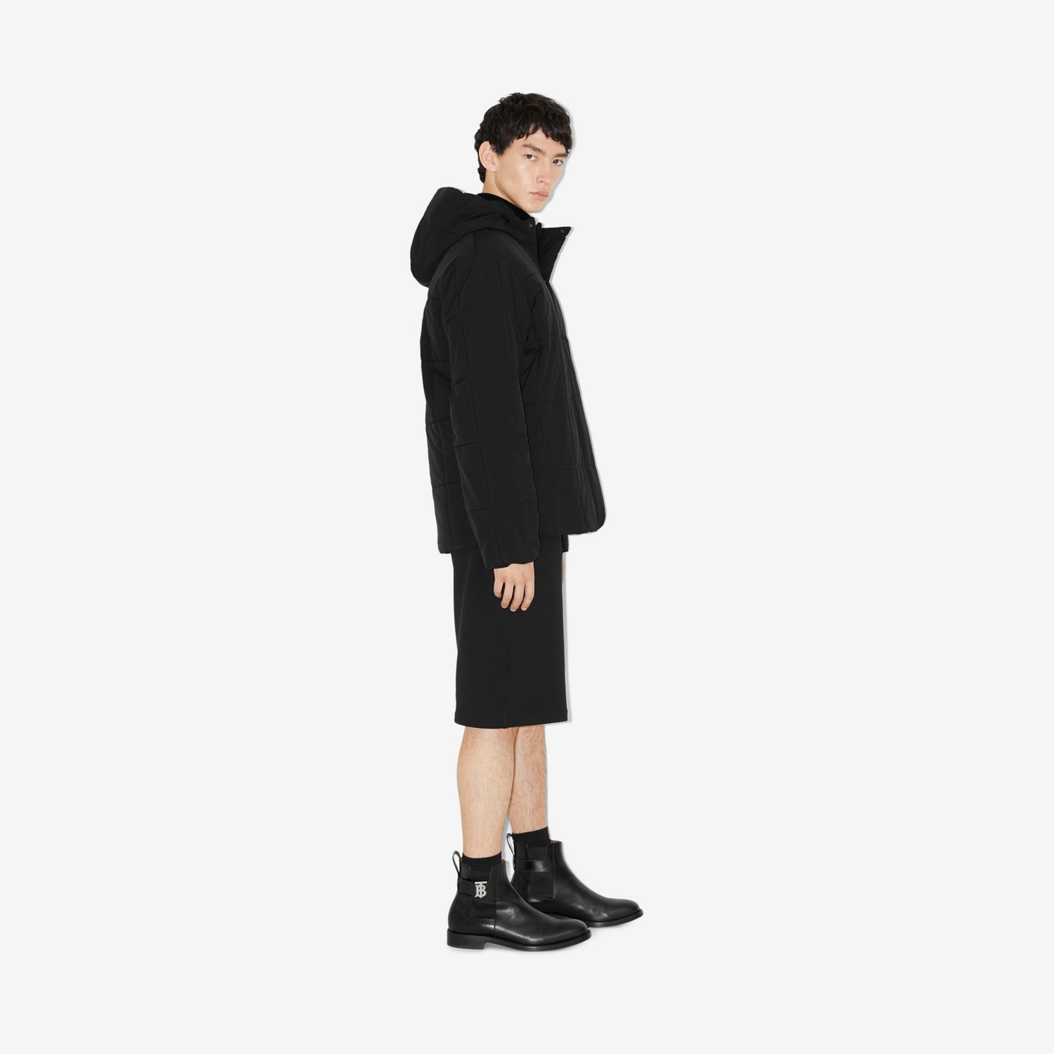 Veste matelassée semi-zippée en nylon (Noir) - Homme | Site officiel Burberry®