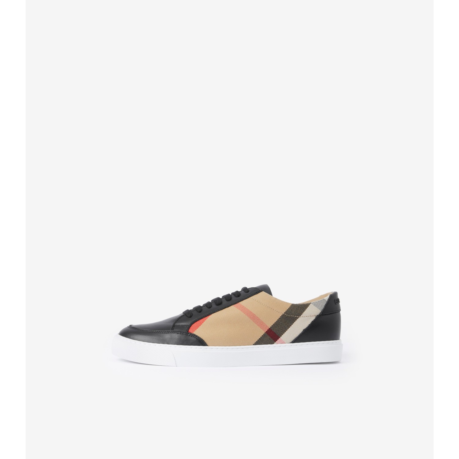 Burberry house check discount and leather sneakers