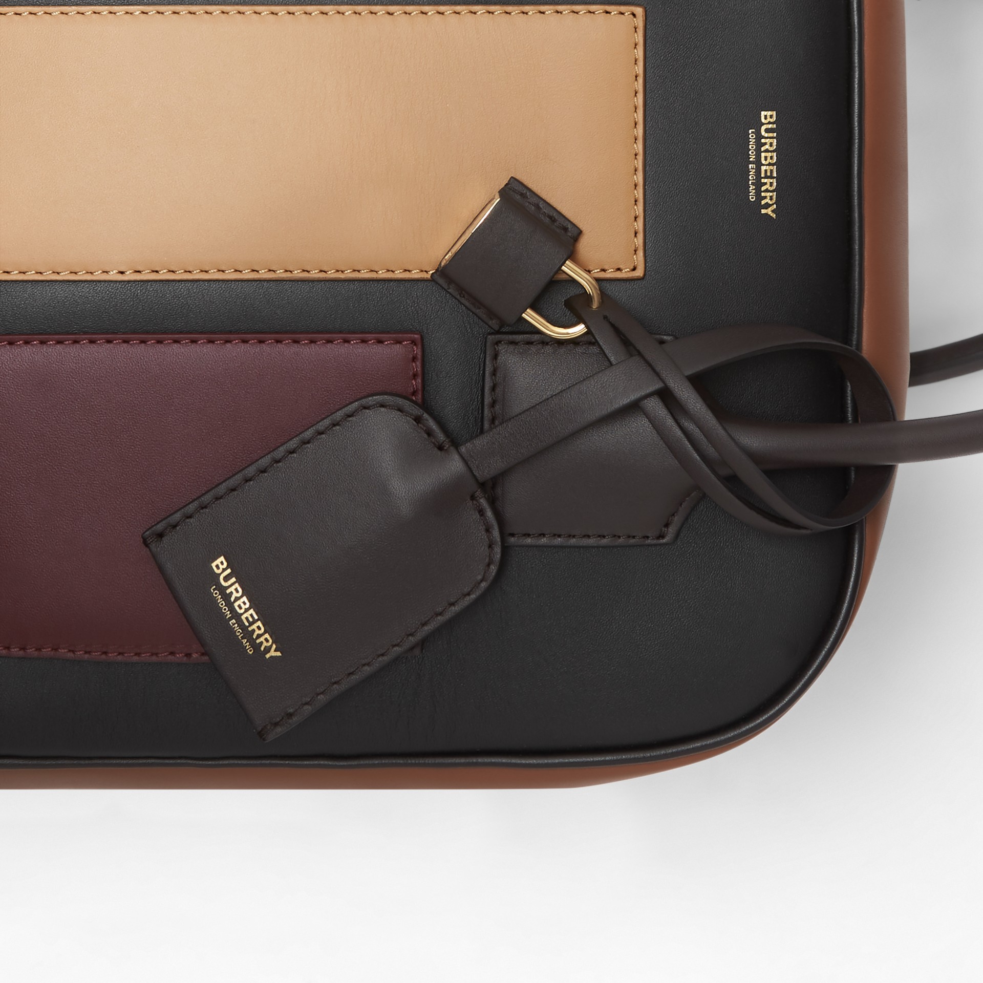 Medium Panelled Leather Cube Bag in Black Women Burberry United States