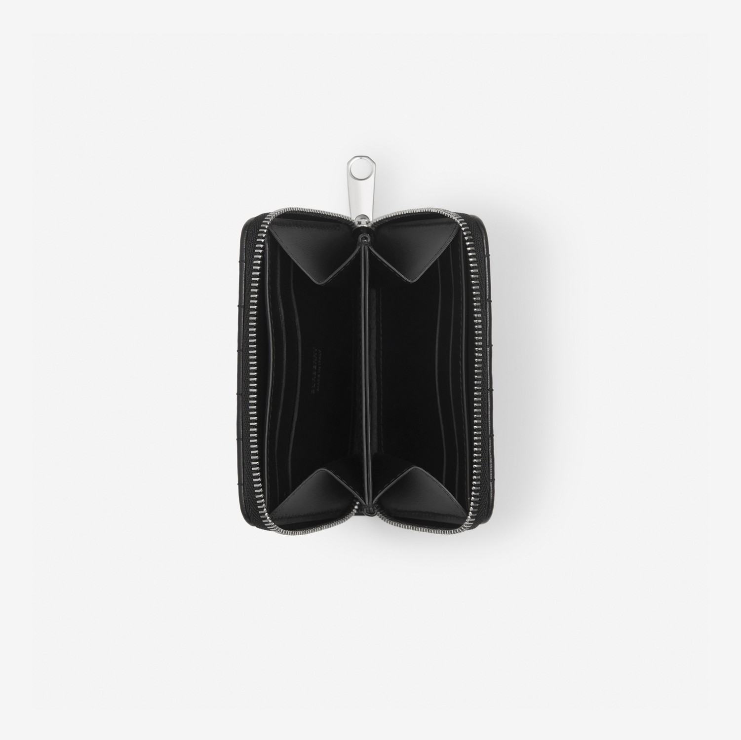 Brieftasche „Lola“ aus gestepptem Leder mit Reißverschluss (Schwarz/palladiumfarben) - Damen | Burberry®